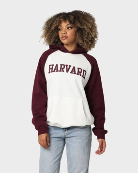 Cool Weather Layer Thermoregulating Technology National Collegiate Athletic Association Harvard Crimson Two Tone Raglan Hoodie Vintage White