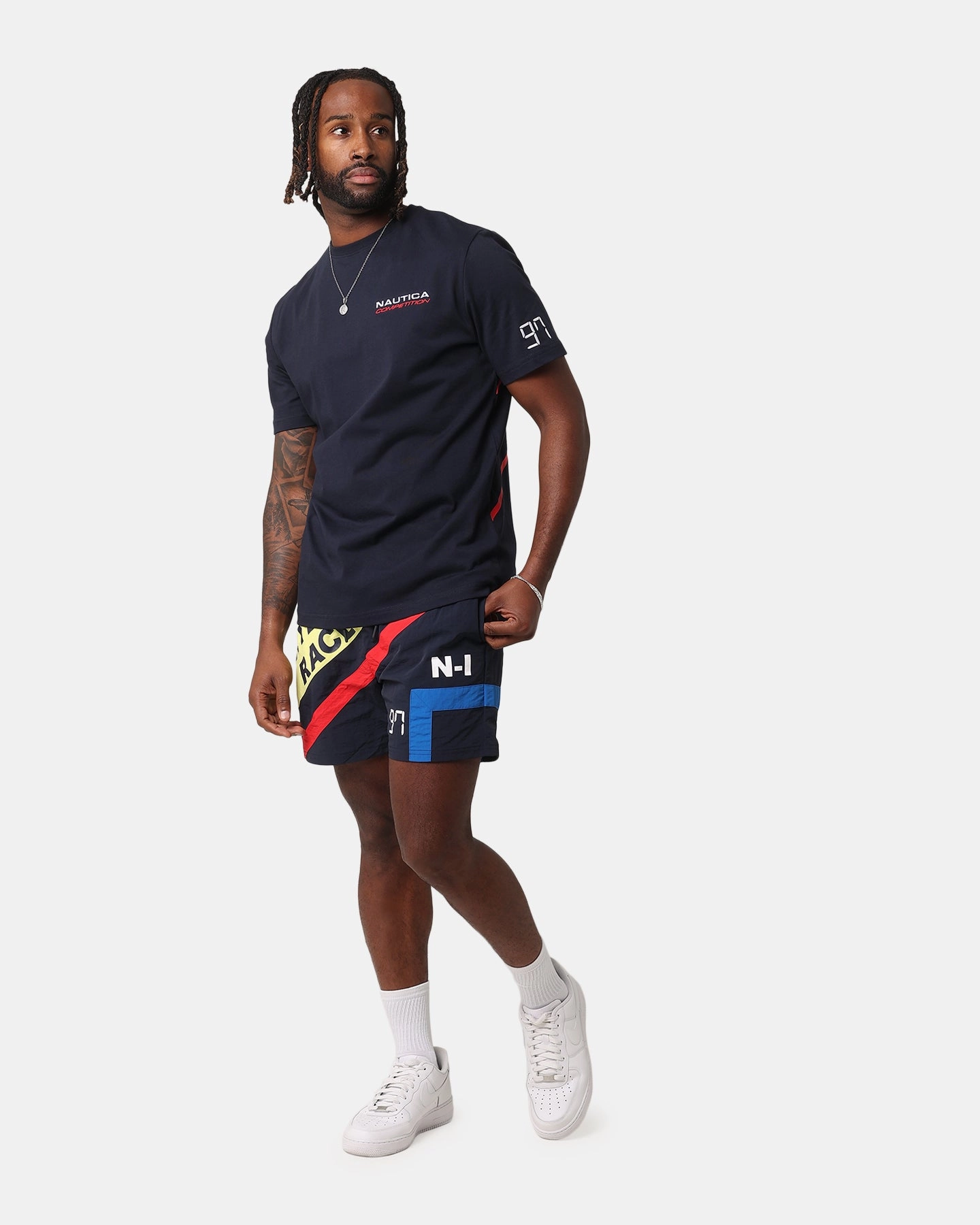 Breathable mesh lining Adaptive Temperature Control Nautica Arenac Swim Shorts Dark Navy