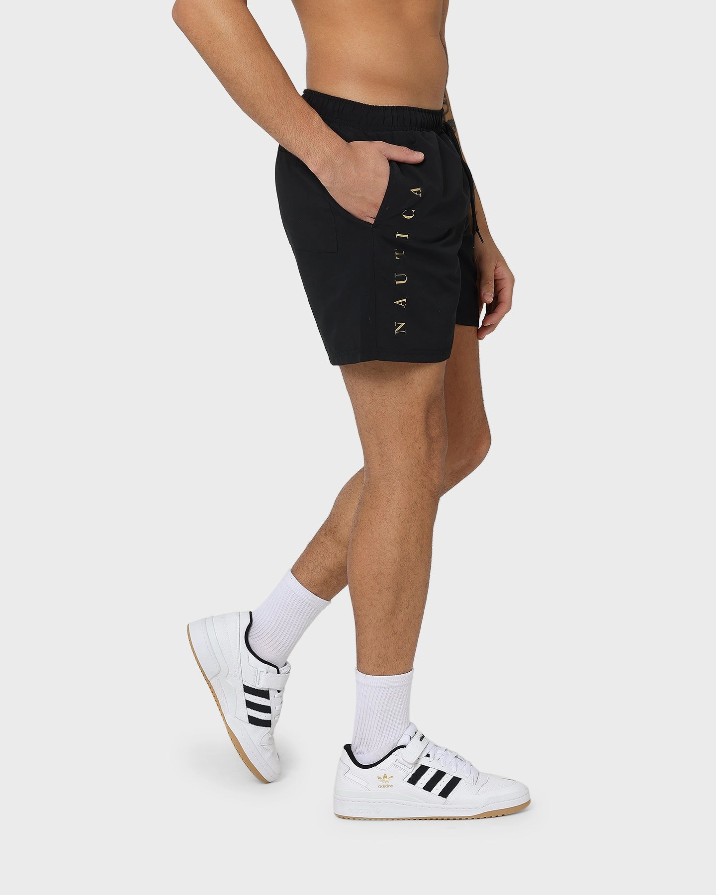 Nautica Ashore Shorts Black/Gold Petite Fit Mood Match