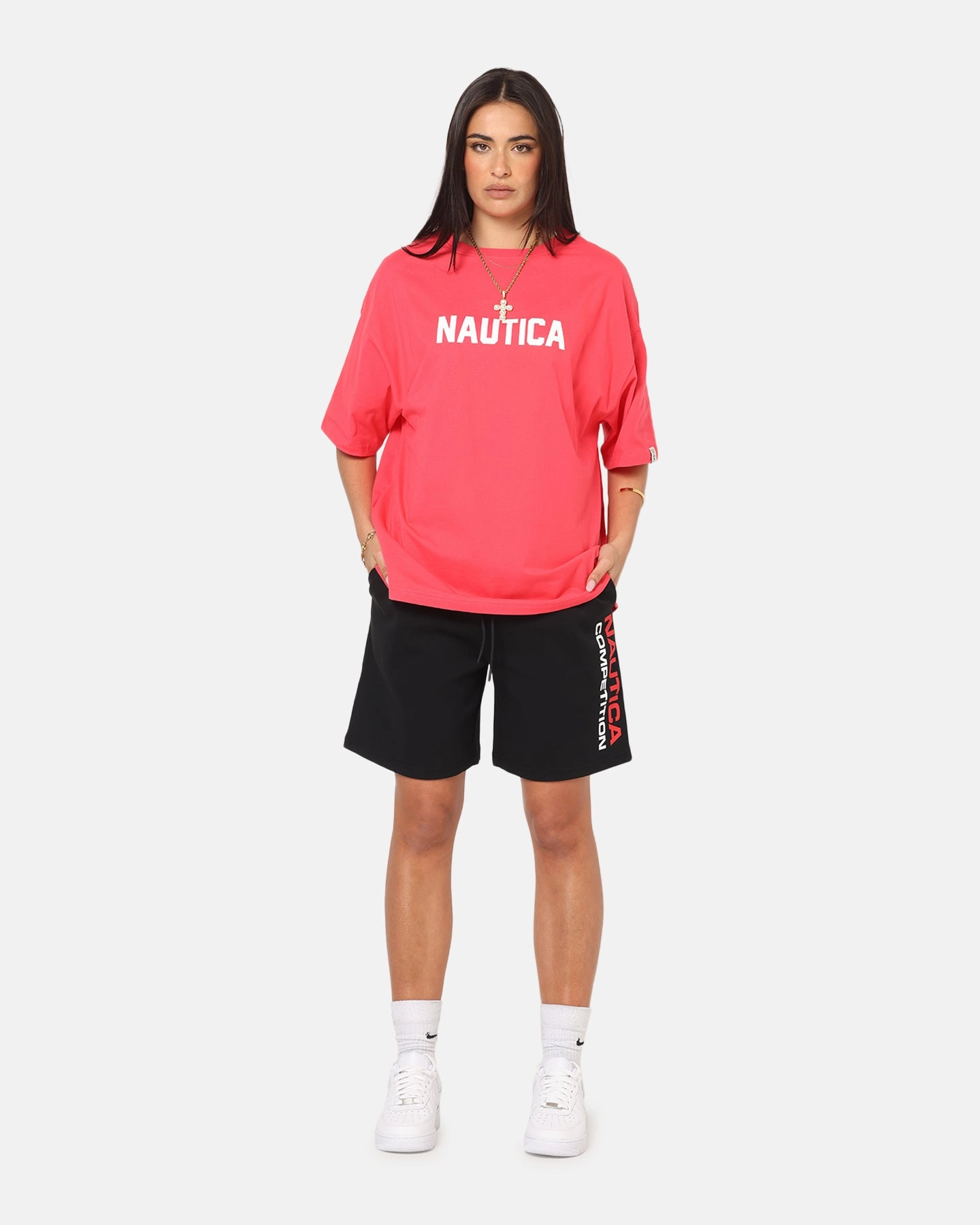 Easy Wear Option Layering Fashion Nautica Basic Logo T-Shirt Pink