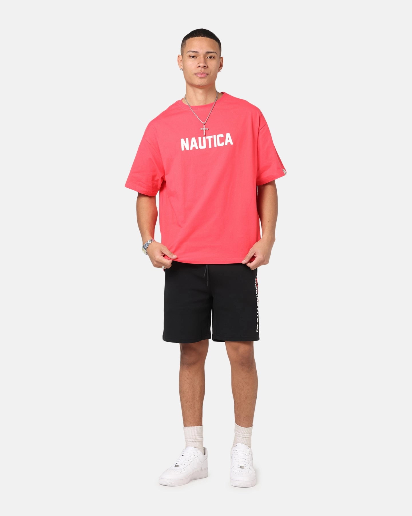 Nautica Basic Logo T-Shirt Pink Urban Casual Look teenagers'