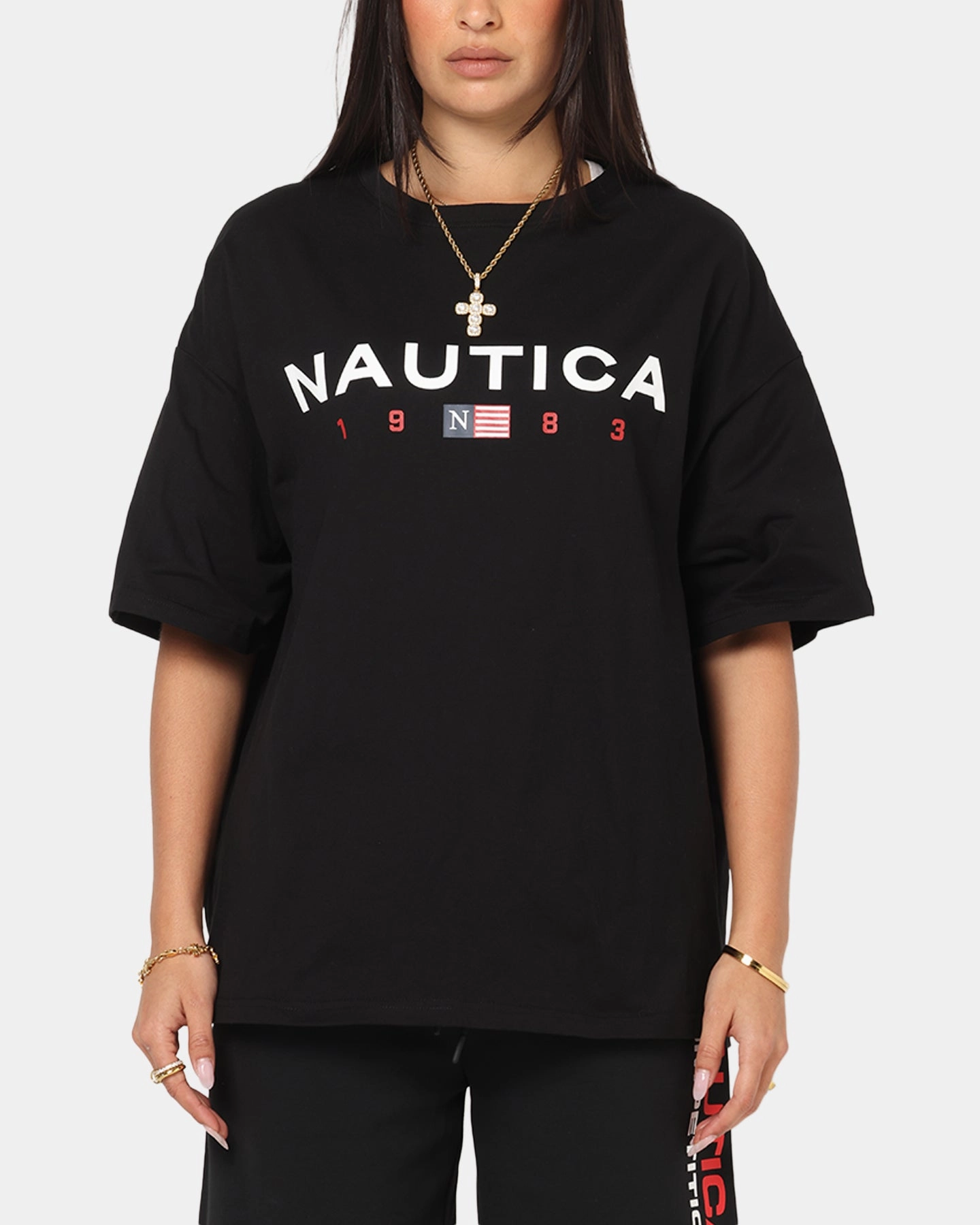 Nautica Letter Logo T-Shirt Black City Look