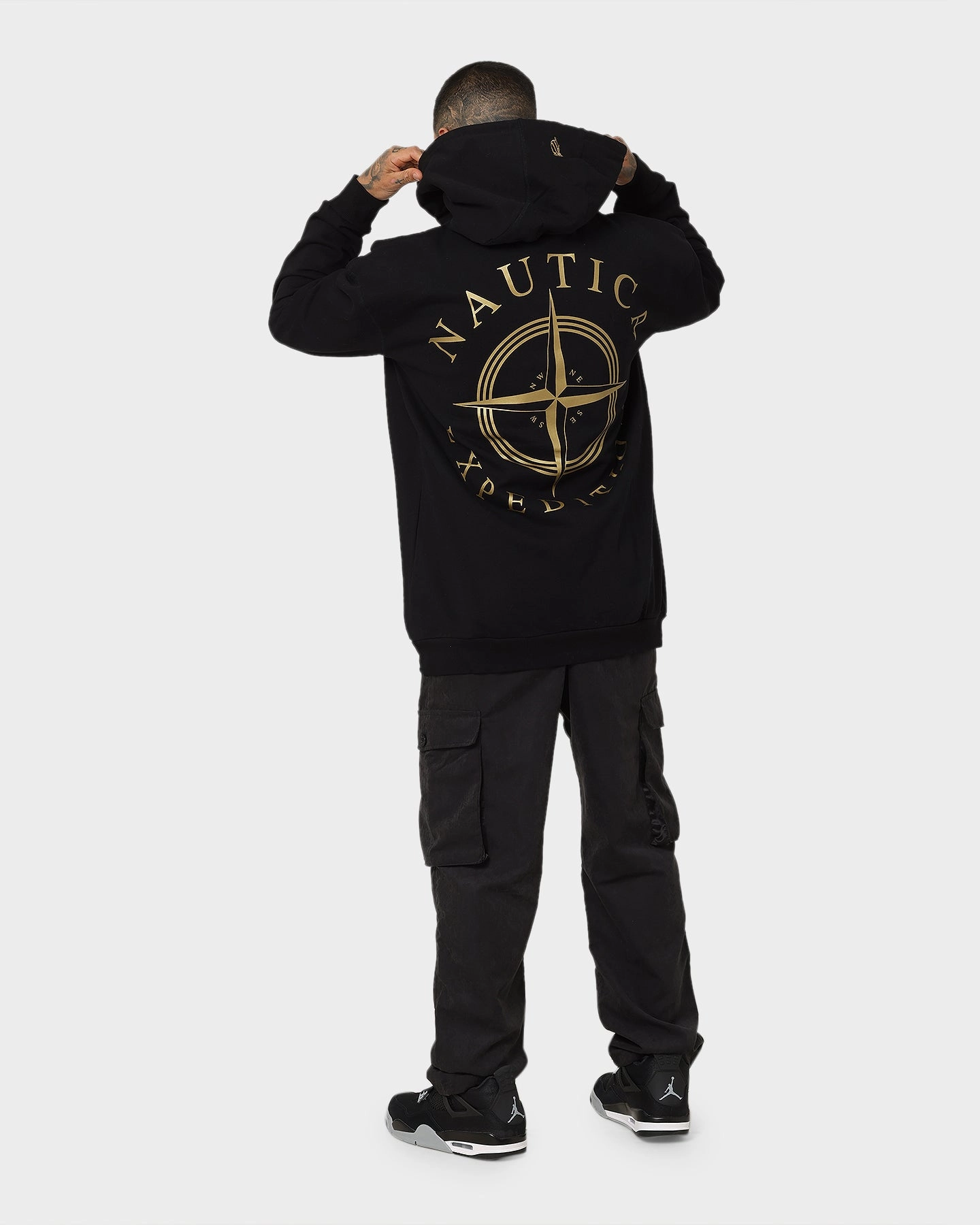 Nautica Pacific Hoodie Black/Gold platform Stretch Fabric