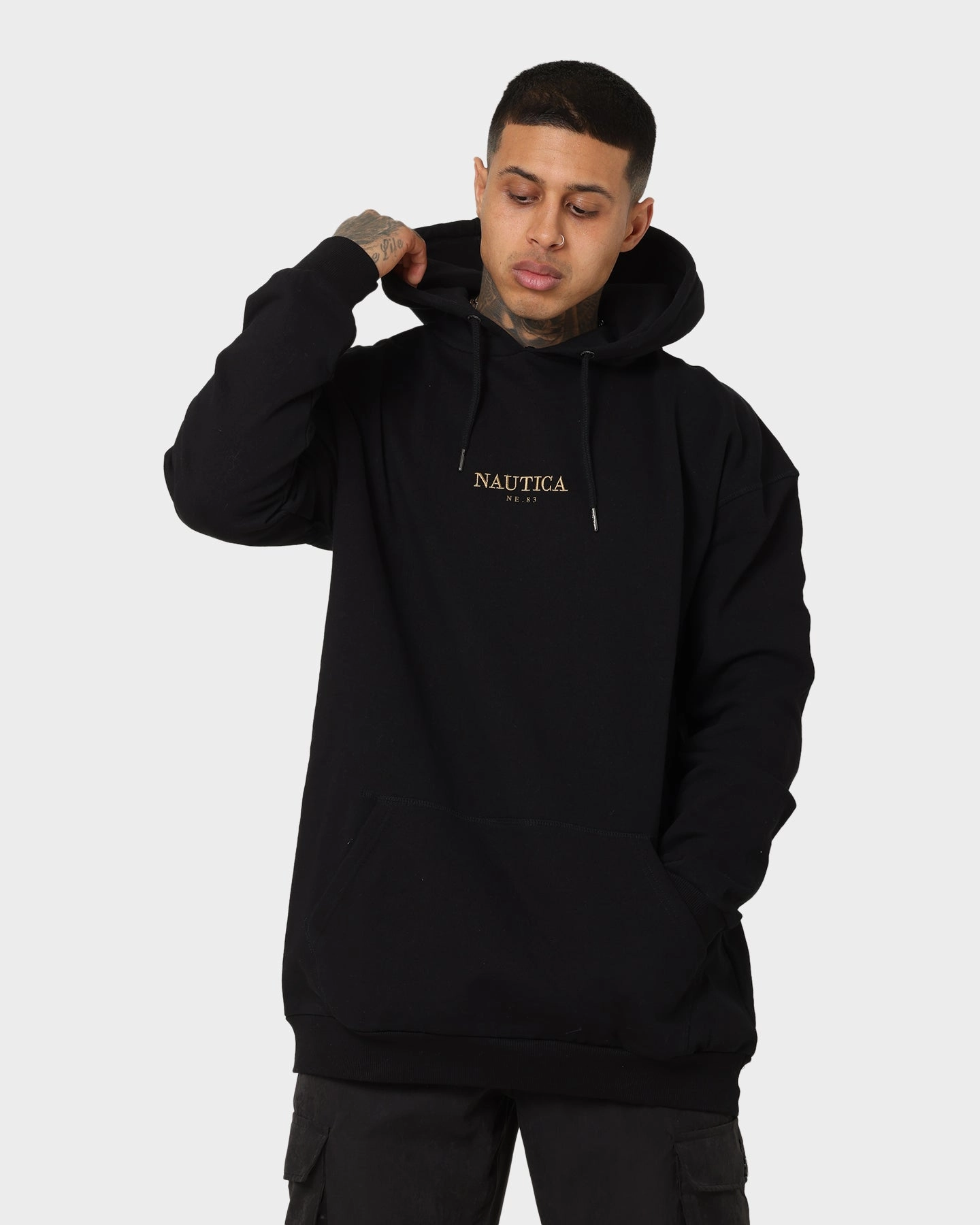 Nautica Pacific Hoodie Black/Gold Lightweight Packable Build suitable for holidays