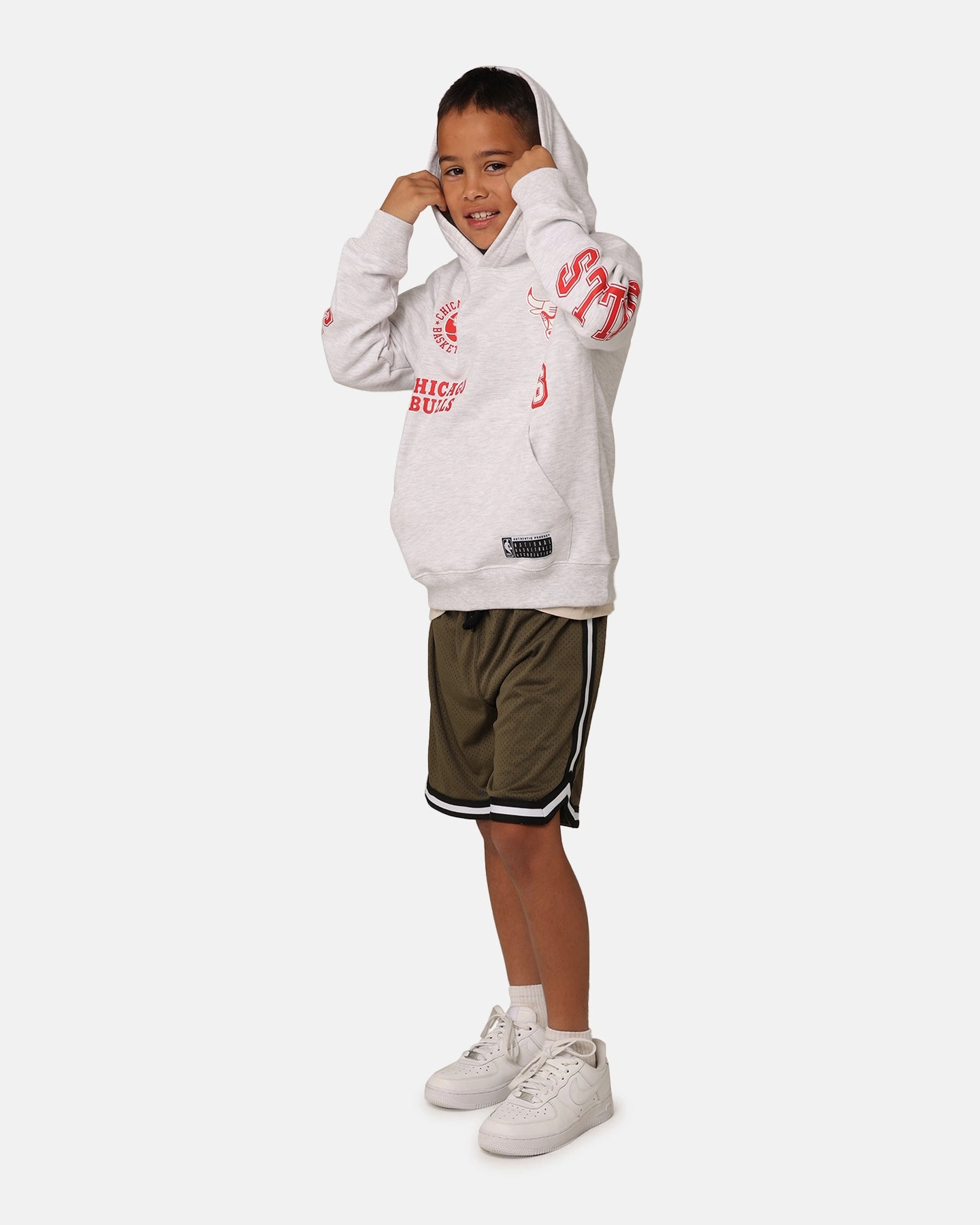 NBA Kids' Chicago Bulls Union Fleece Hoodie Silver Marle Urban Protection Sleek Outerwear