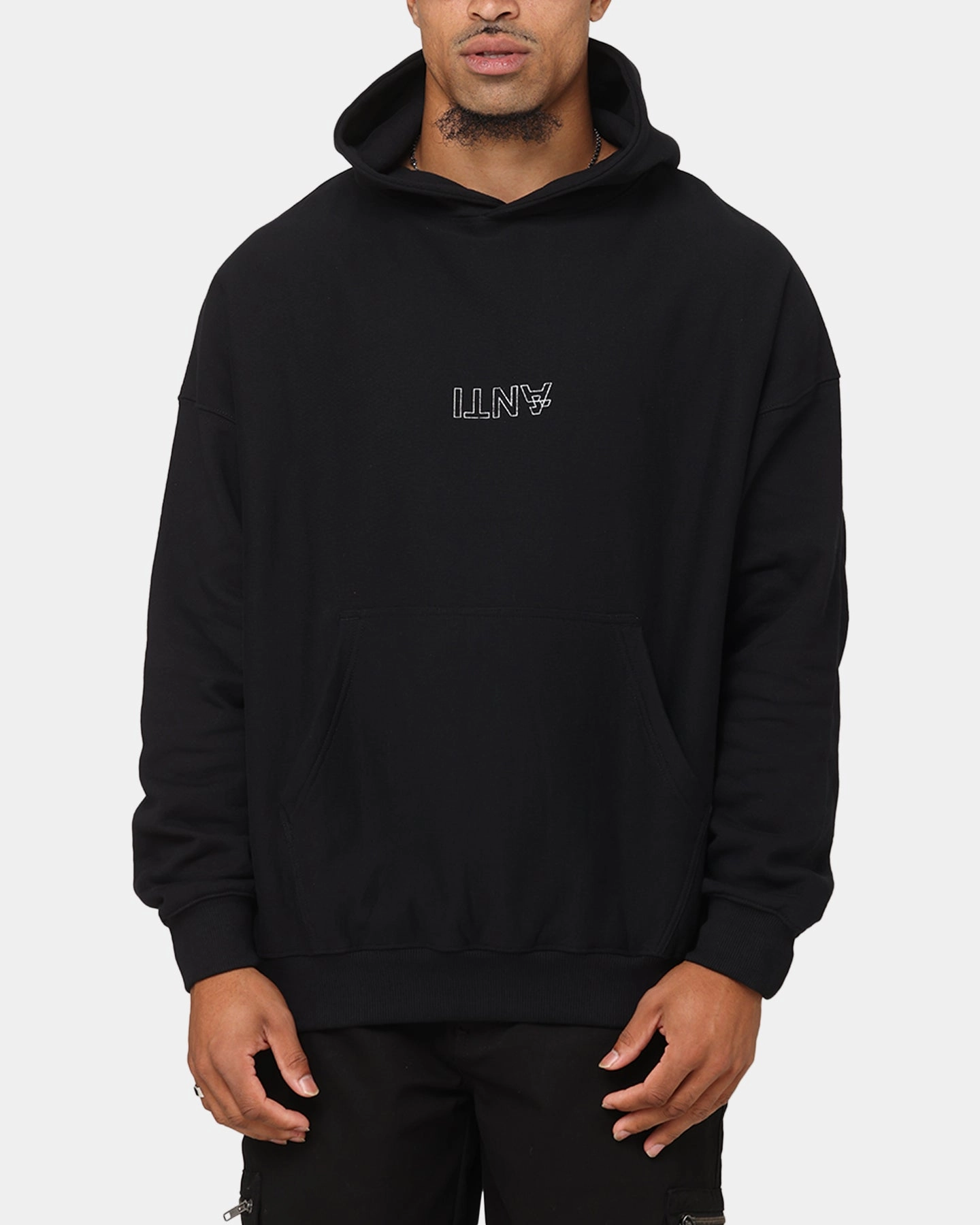 Scissors The Anti Order Oni Mask Boxy Hoodie Black