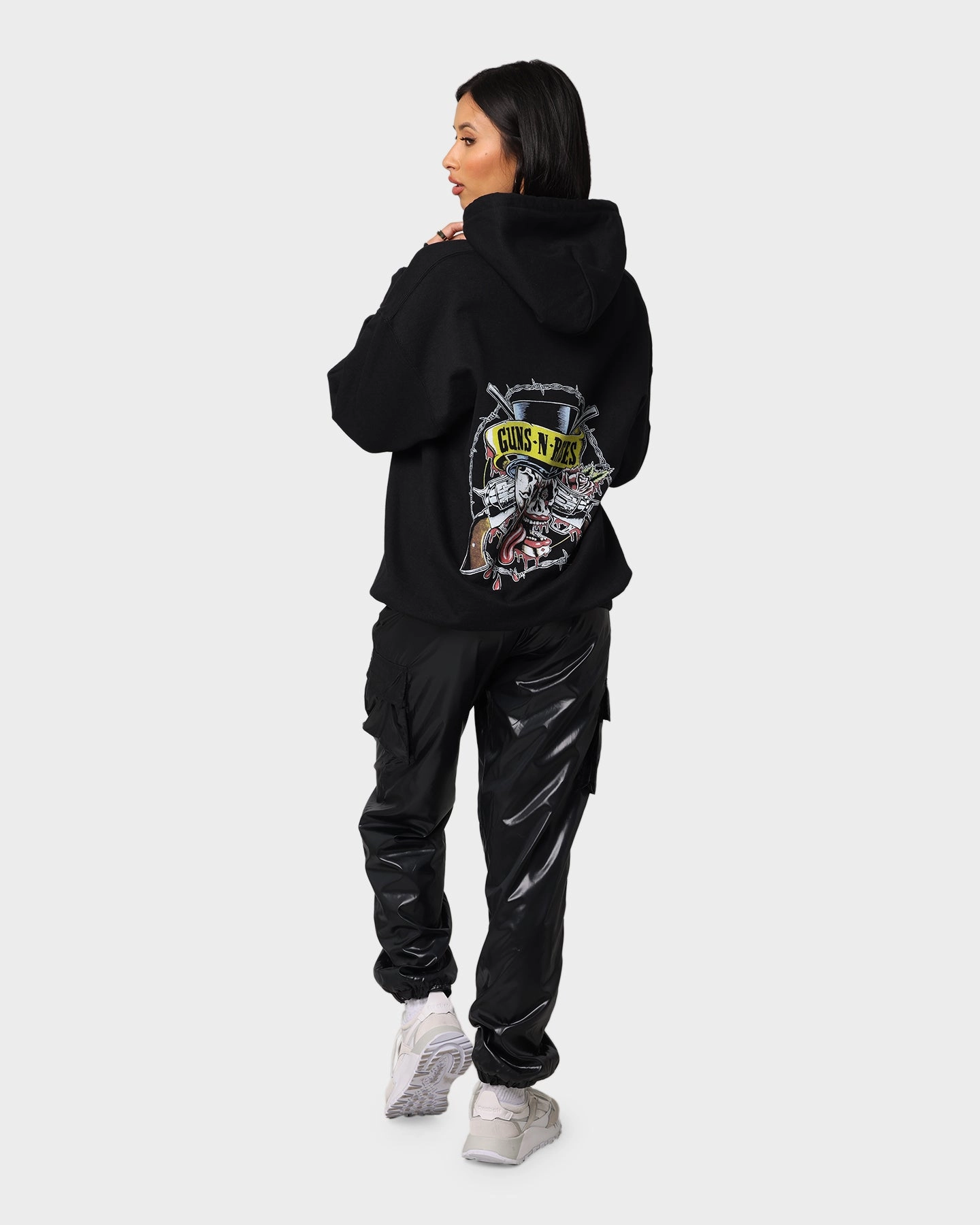 Variable Baffle Sizing Guns N Roses Bleeding Skull Hoodie Black