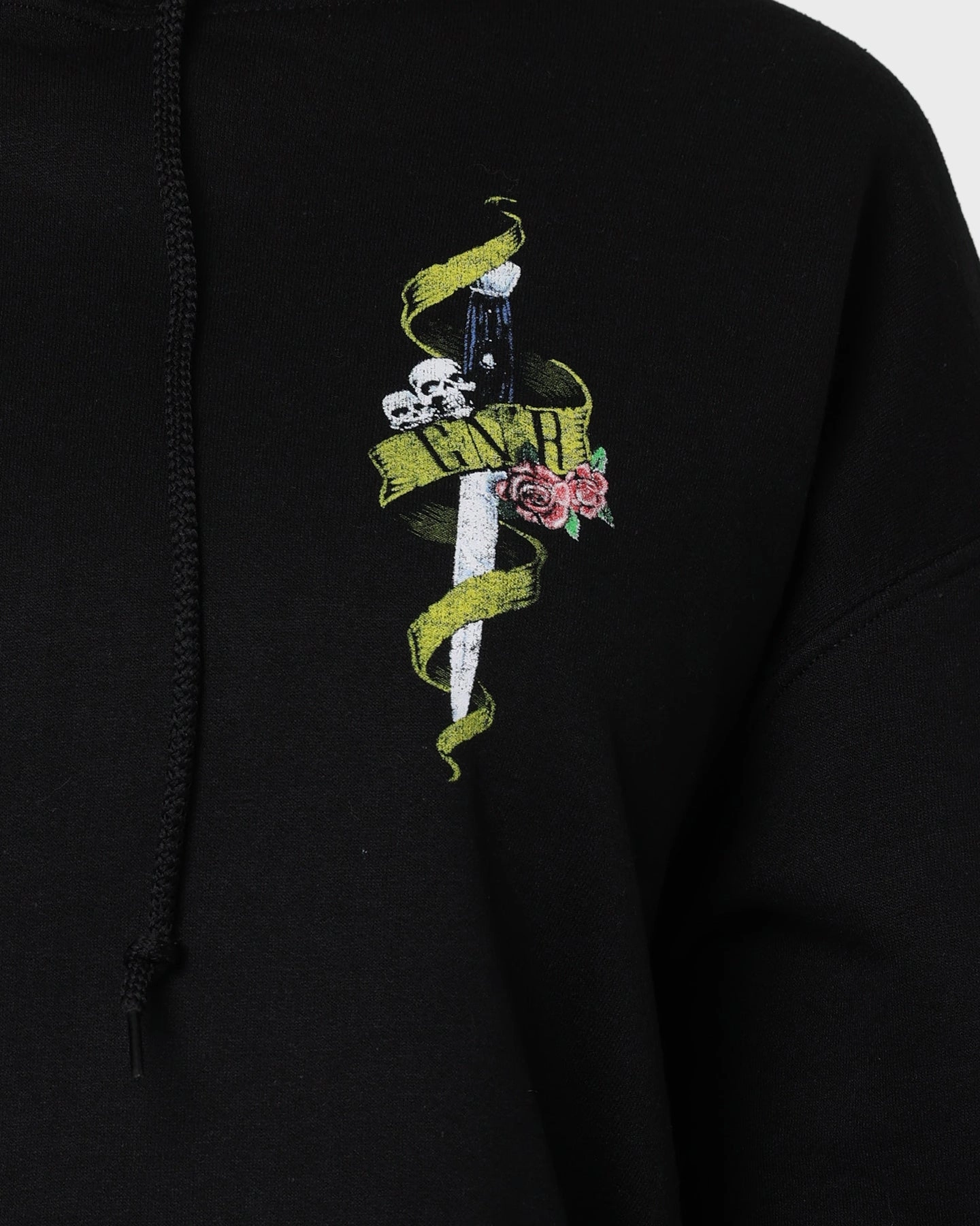Guns N Roses Bleeding Skull Hoodie Black Vegan
