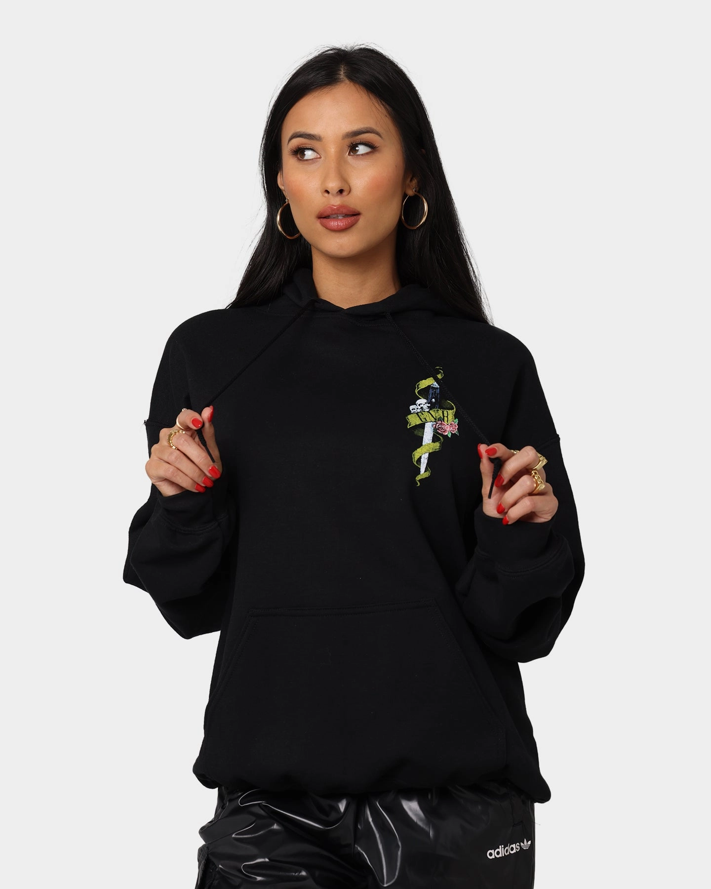 Guns N Roses Bleeding Skull Hoodie Black Donate