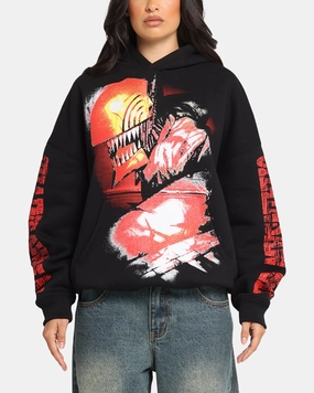 Goat Crew X Chainsaw Man Premium Hoodie Black windproof