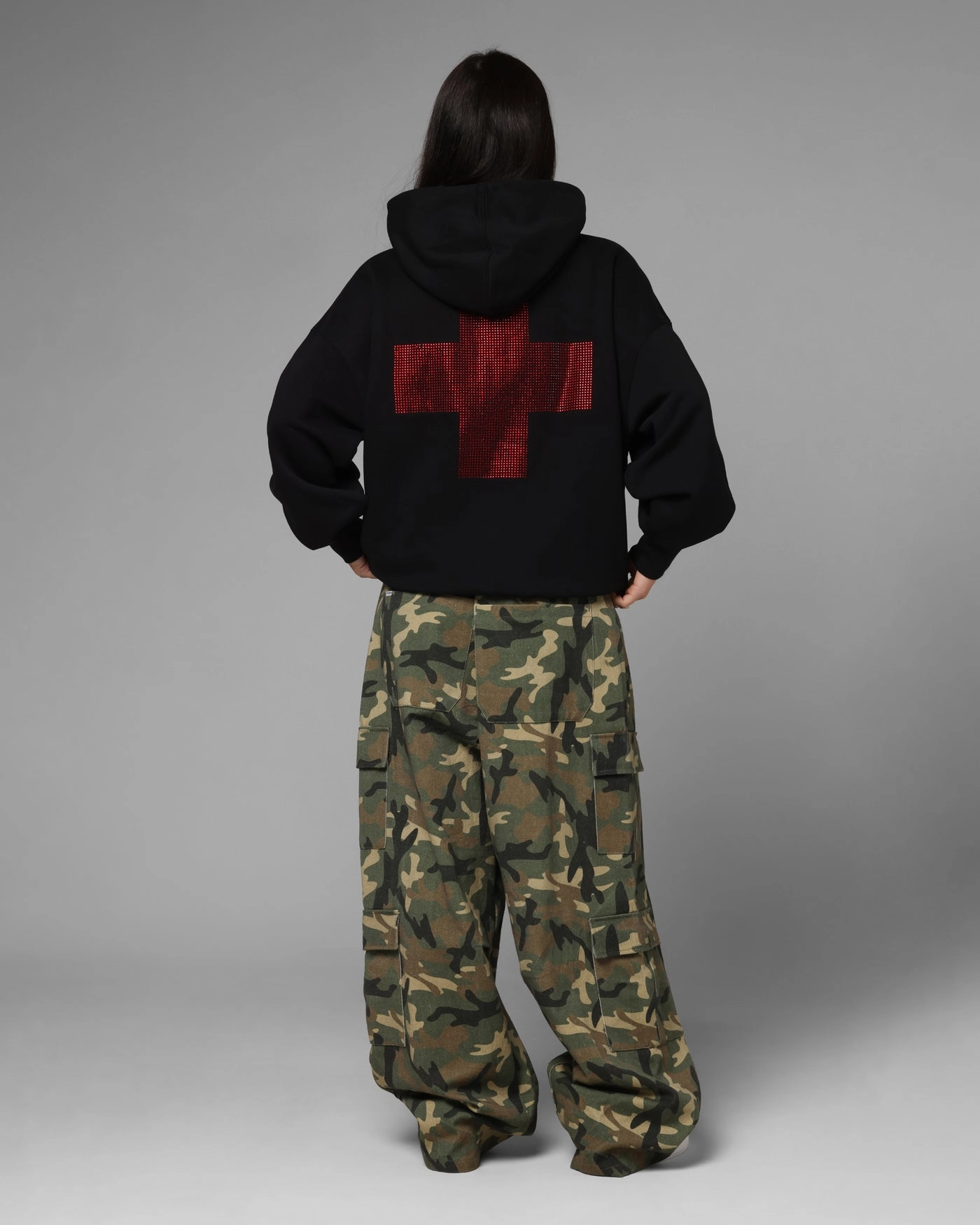 Loiter Drop Out Zip Hoodie Black Stylish Warmth Wind Safe