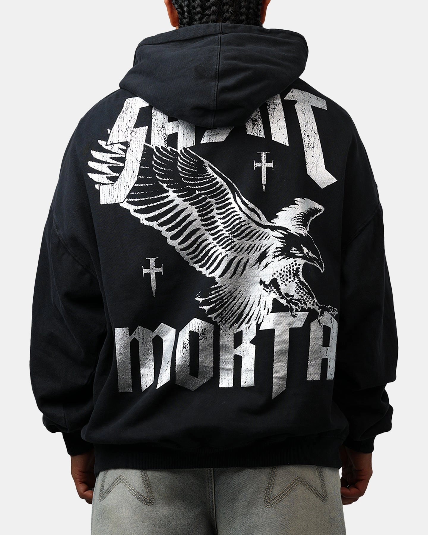 Formal Style All-Purpose Jacket Saint Morta Ride Or Die Boxy Hoodie Black