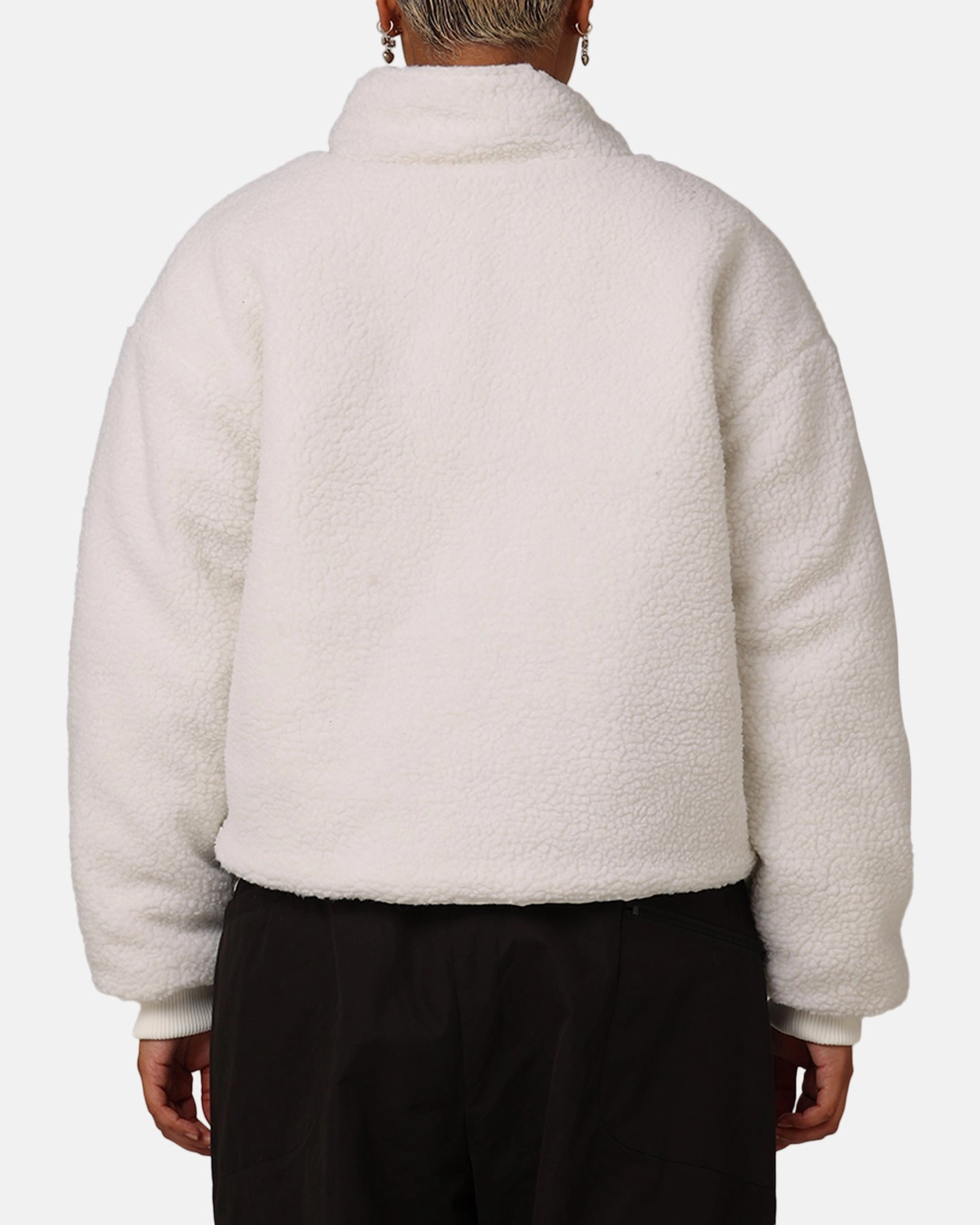 St??ssy Women's Graffiti Cropped Puffer Jacket White LayeredComfort Outdoor Adventure