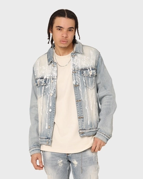 Sort Pocket-square Lifted Anchors Manhattan Denim Jacket Blue