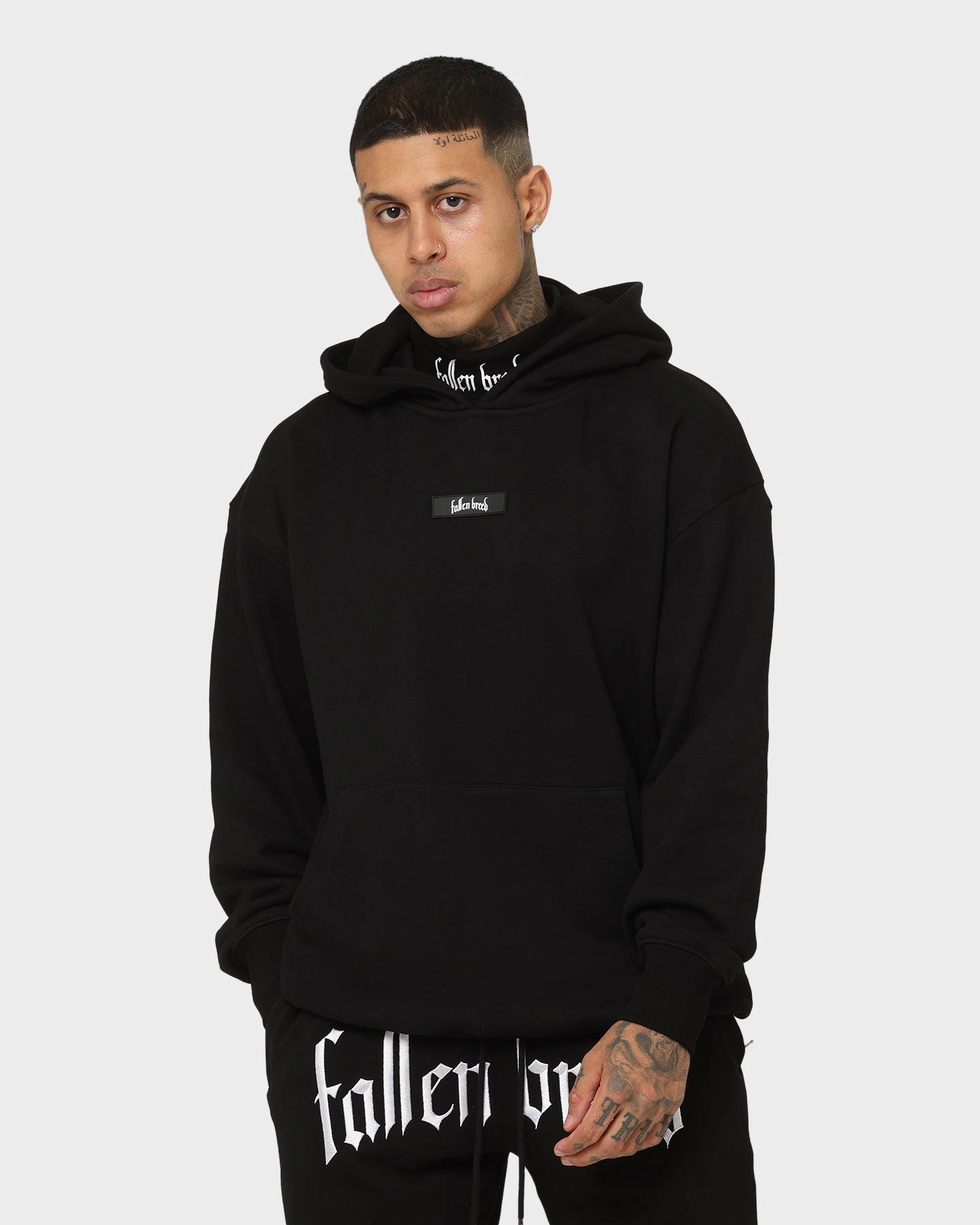 Flexible Shoulder Panels Fallen Breed Signature Logo Hoodie Black