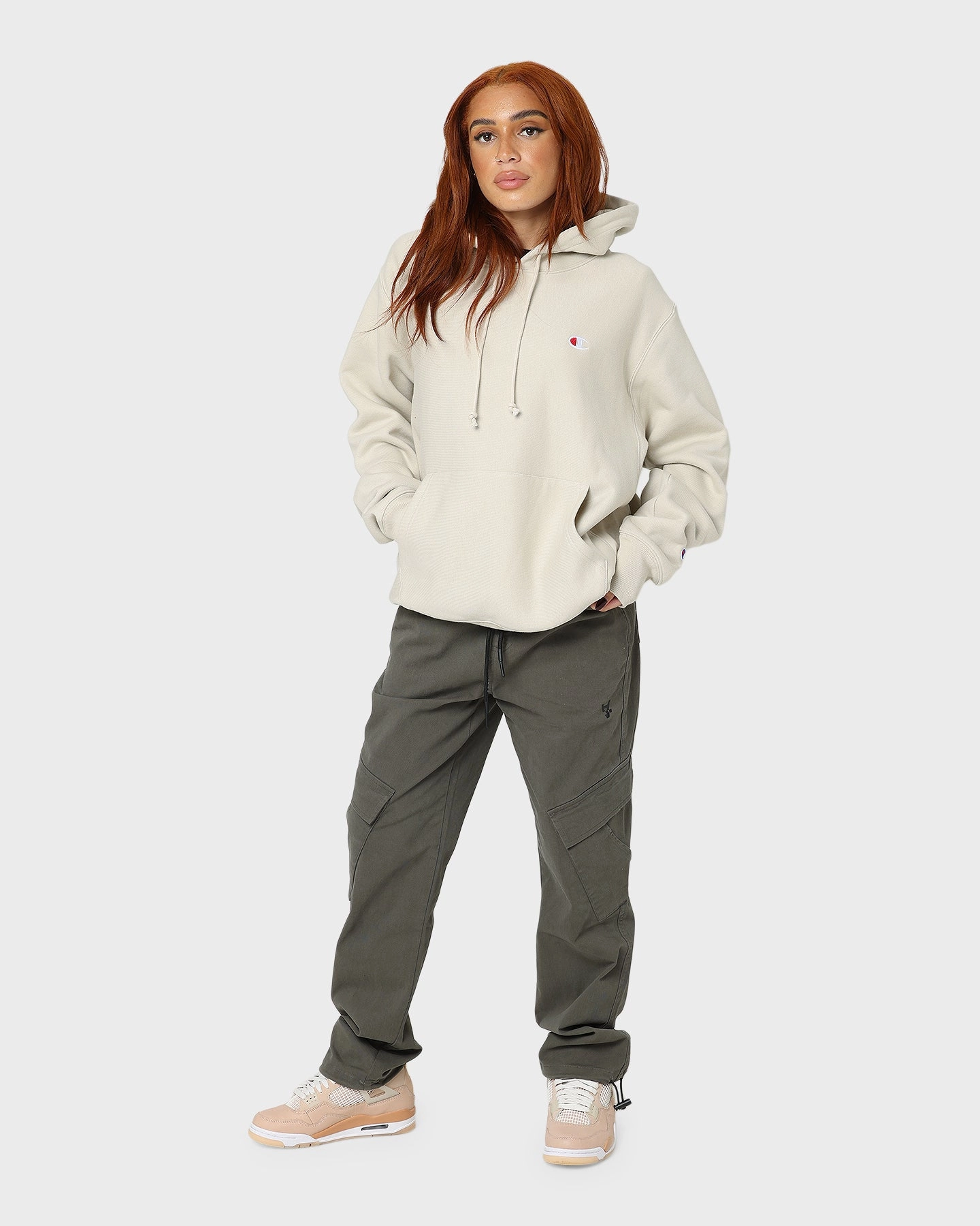 Future Champion Reverse Weave Small C Hoodie Pebblestone