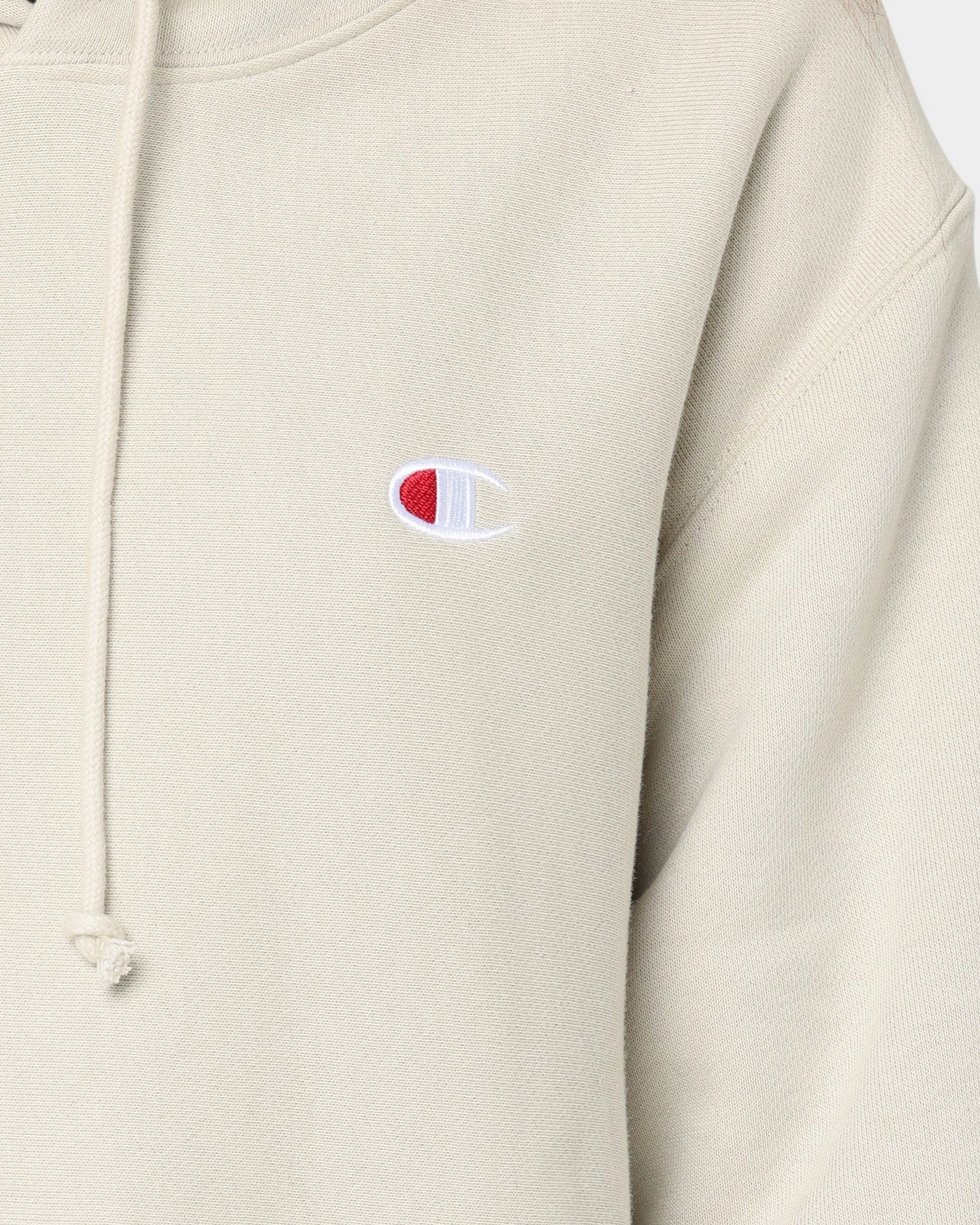 Champion Reverse Weave Small C Hoodie Pebblestone Ergonomic Shoulder Panels