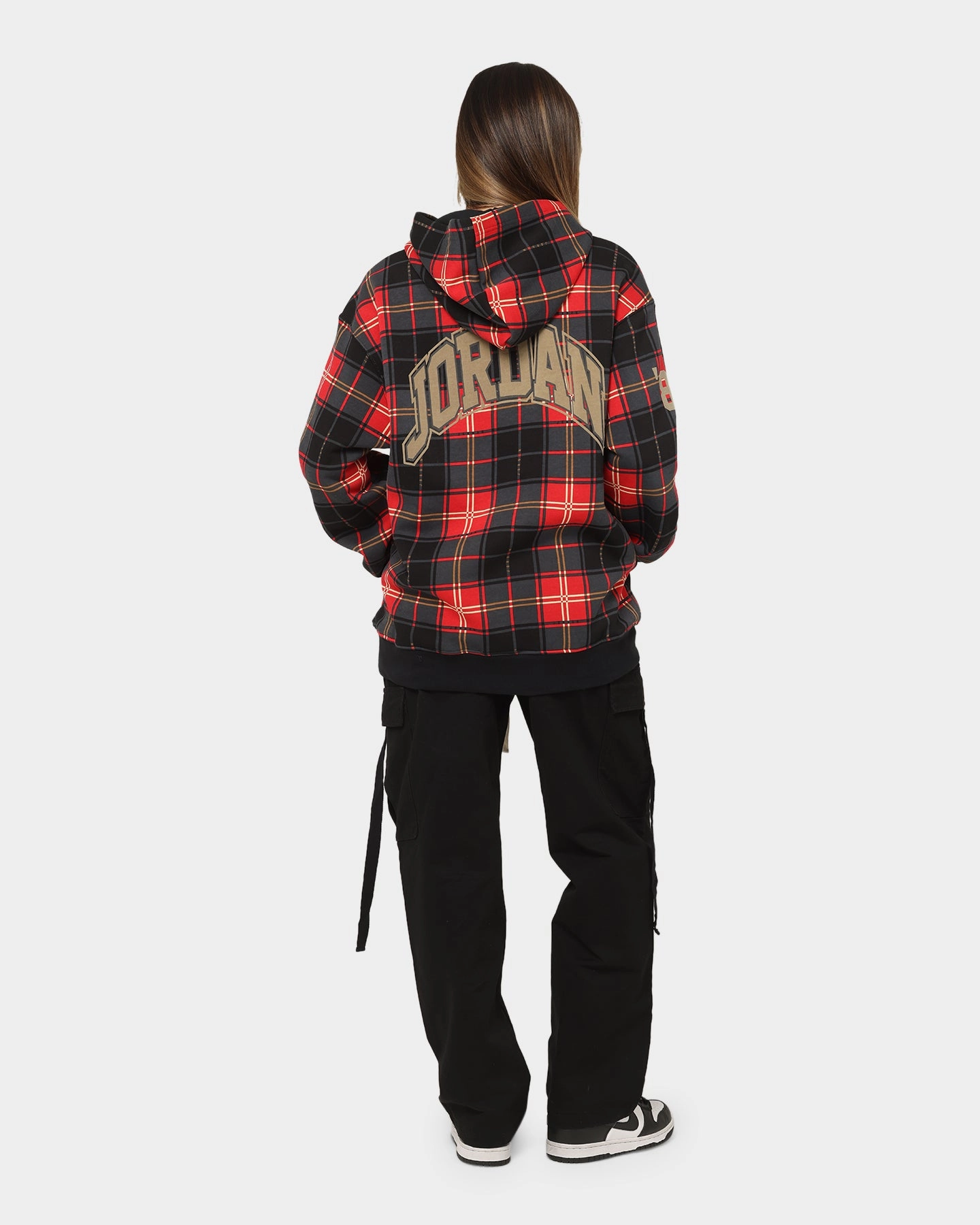 Thermal Jacket Admire Jordan Essential Holiday Plaid Fleece Pullover Hoodie Fire Red