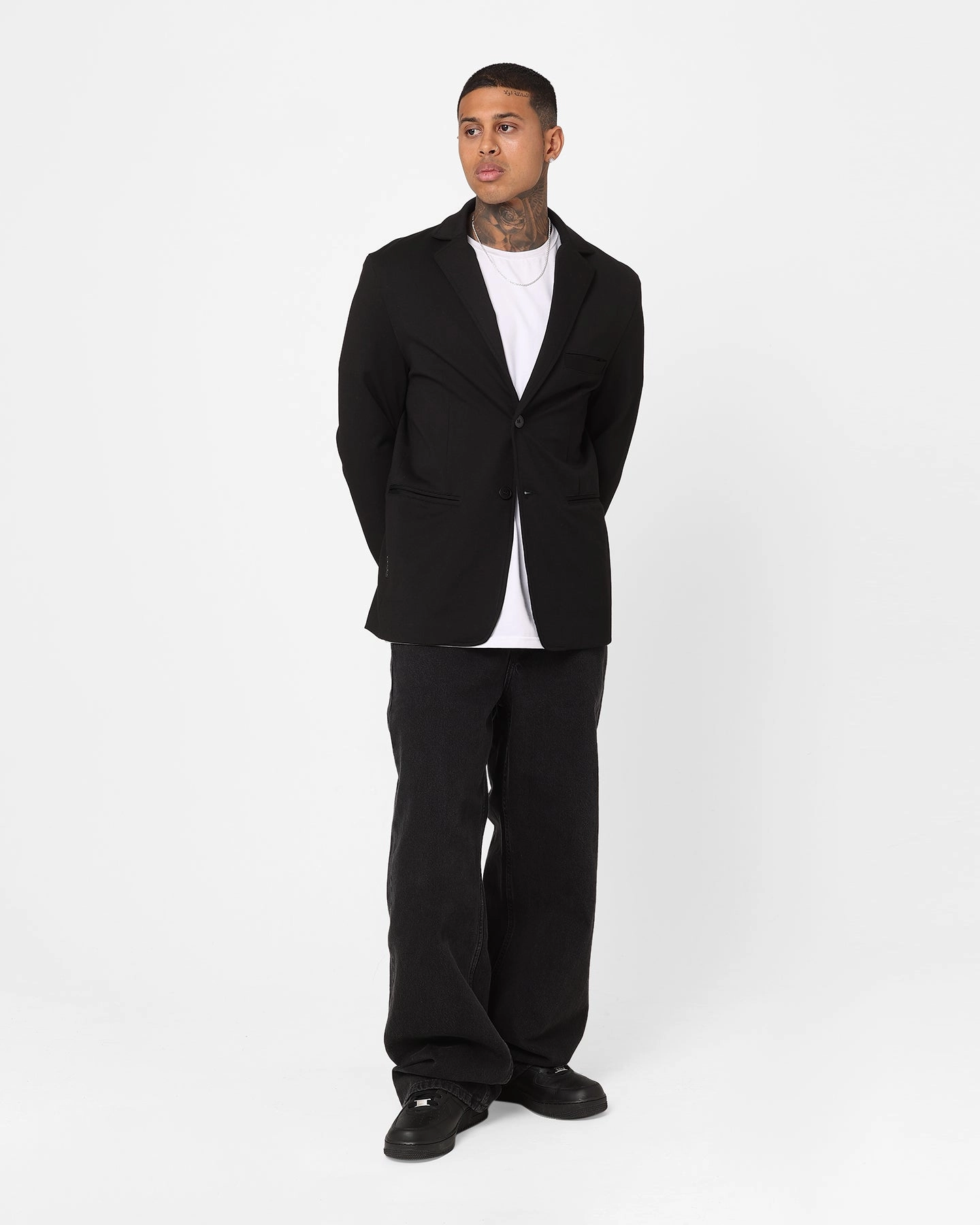Convertible Sleeve Options Saint Morta Stretch Blazer Jacket Black