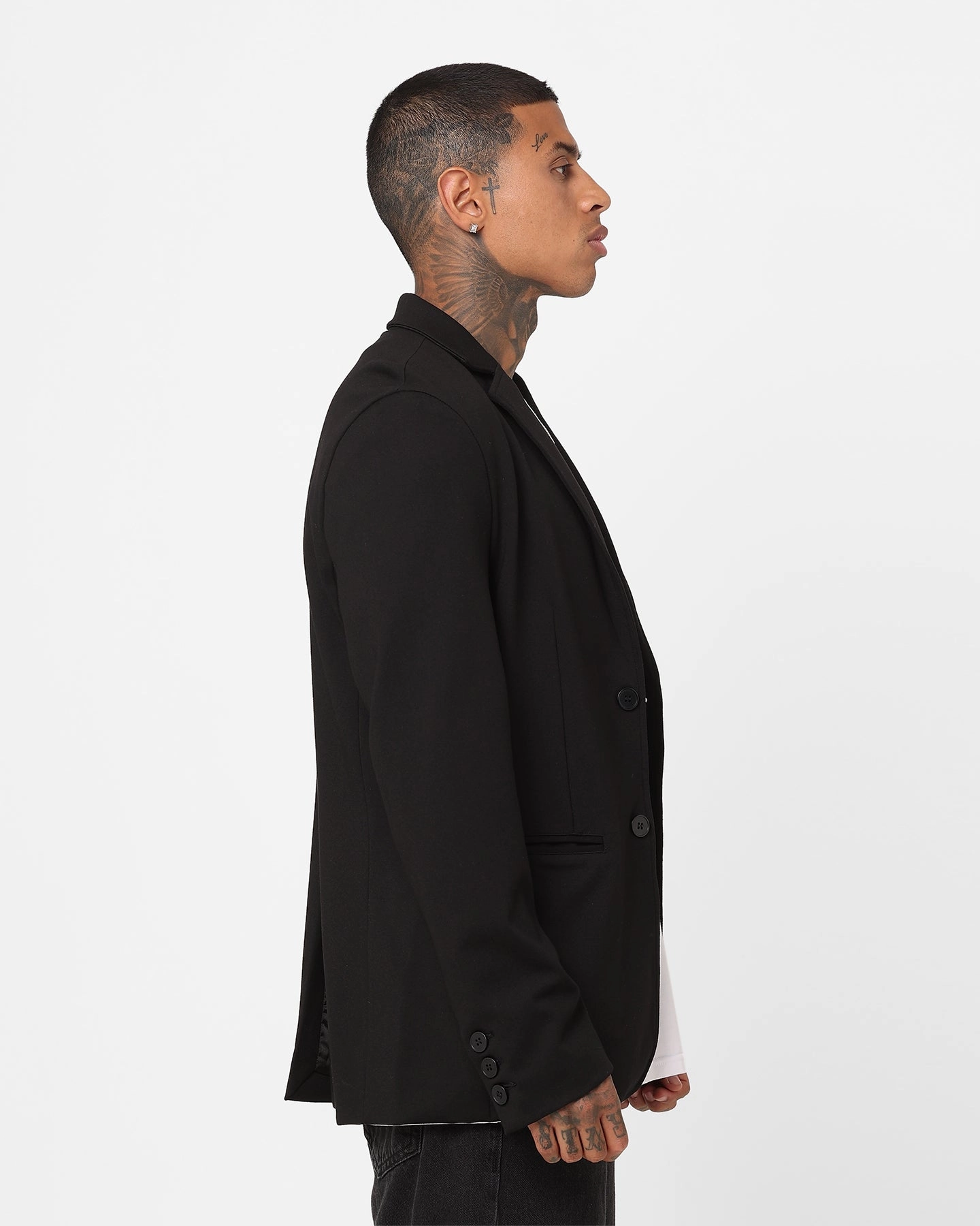 Saint Morta Stretch Blazer Jacket Black Quilted Construction