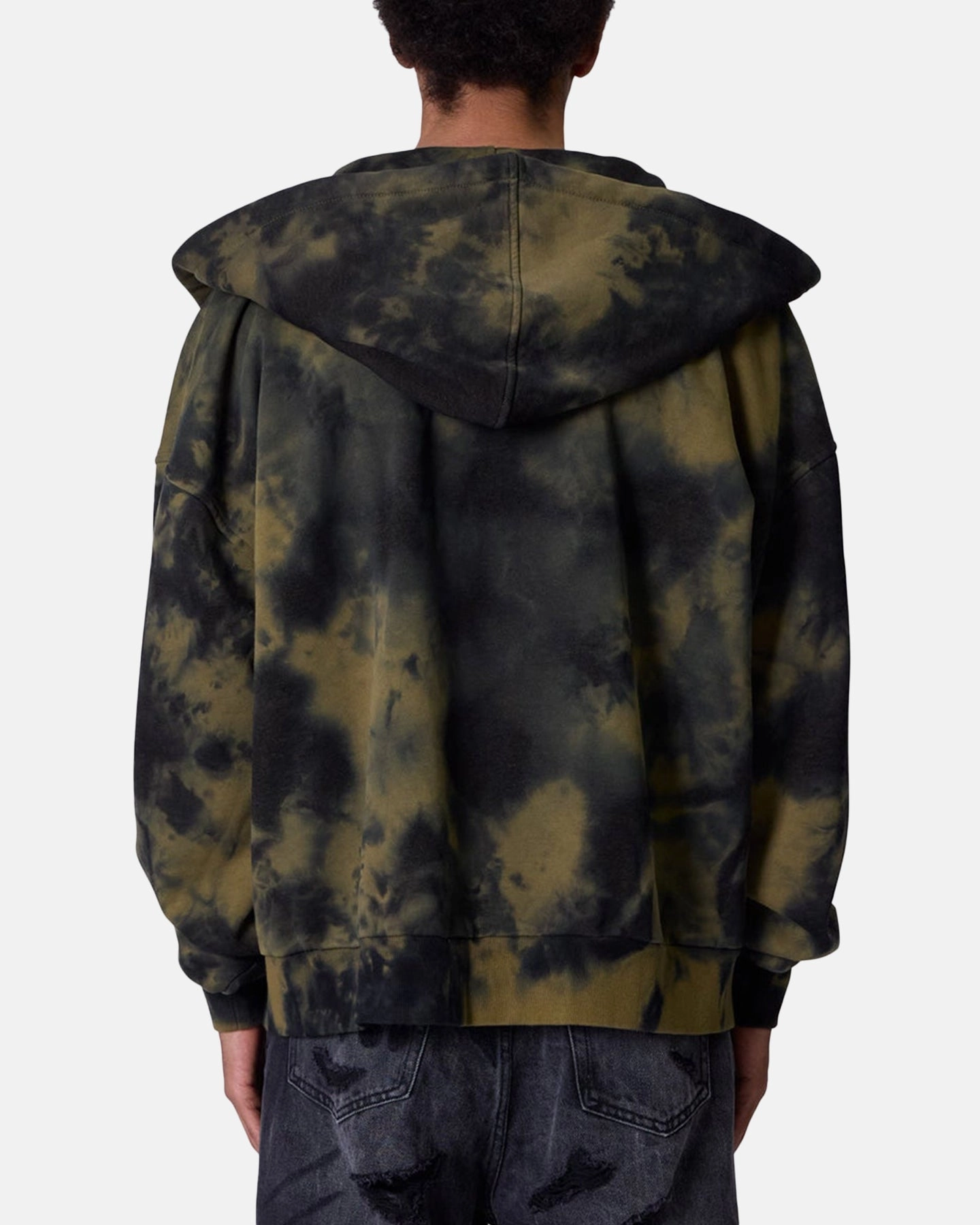 New Year's Eve attire performance day MNML Crumple Tie Dye Hodie Olive