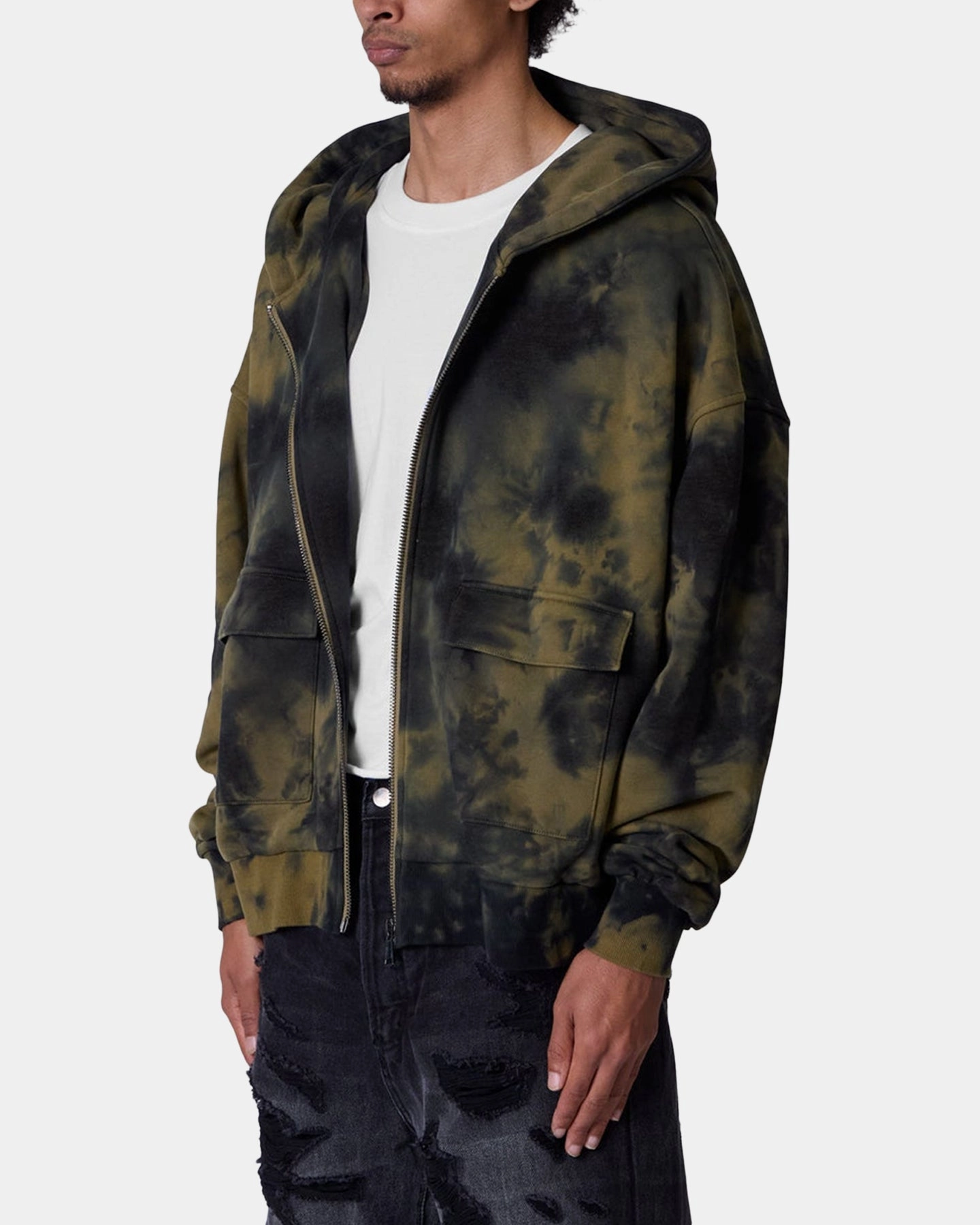 Recommendation Slide Strap Waistband MNML Crumple Tie Dye Hodie Olive
