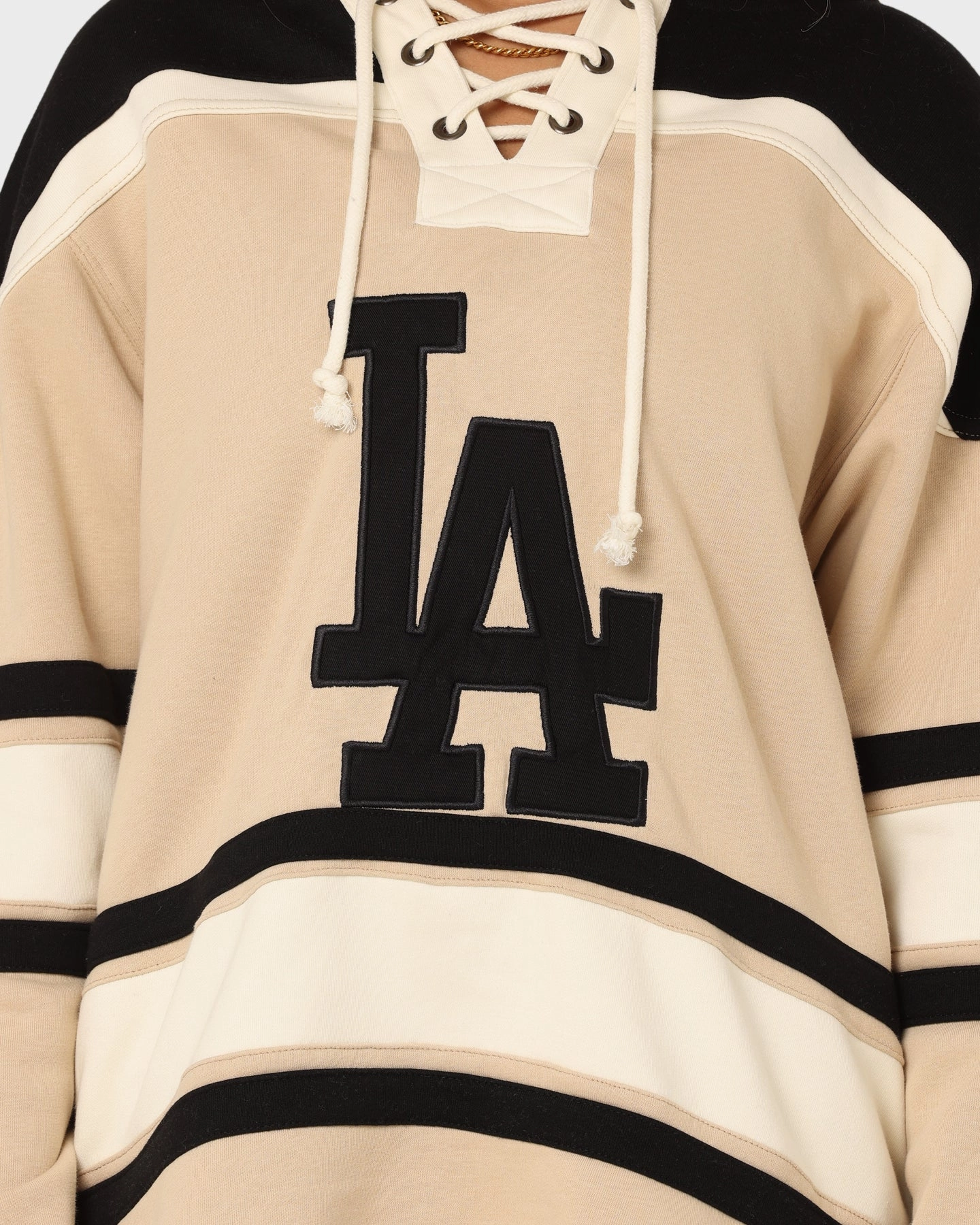Soft Shell 47 Brand Los Angeles Dodgers Superior Lacer Hoodie Khaki