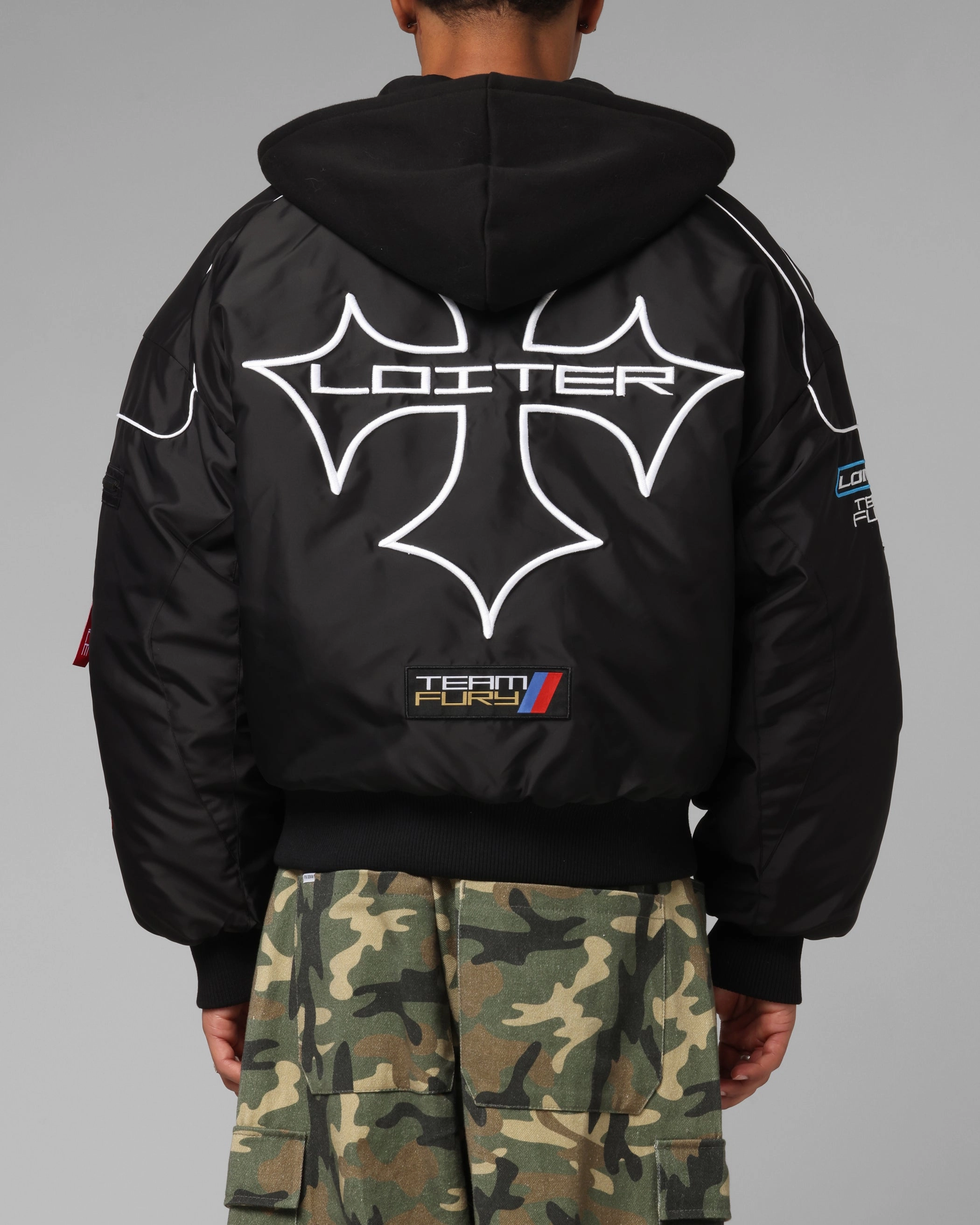 Layered student Loiter Performance F-16 Jacket Black