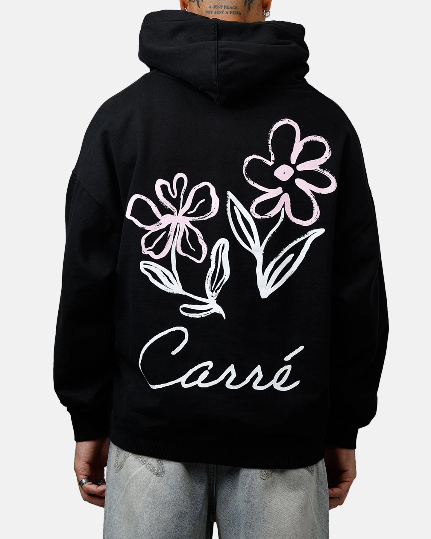 Carre Hand Picked Hoodie Black Casual Style Reflective Trim
