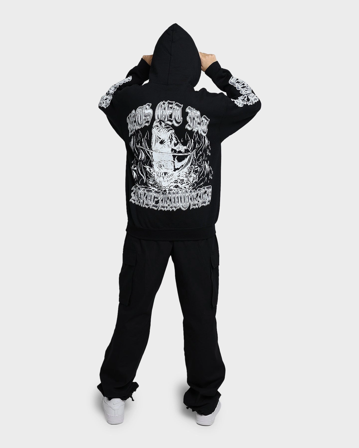 suitable for performance costumes DoubleReinforced Zipper Rats Get Fat Underworld Hoodie Black