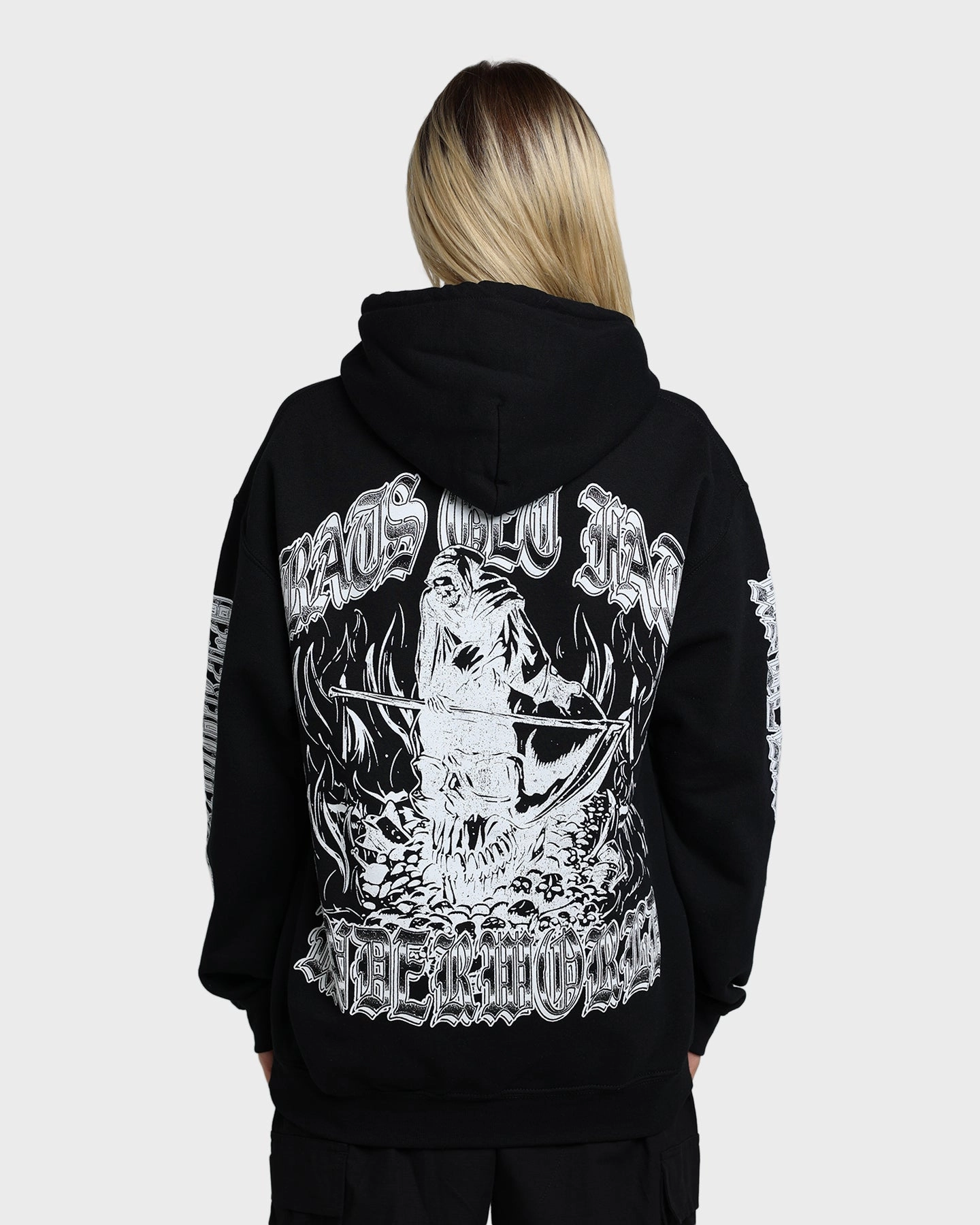 Rats Get Fat Underworld Hoodie Black Moisture Wicking Technology Seamless Seams