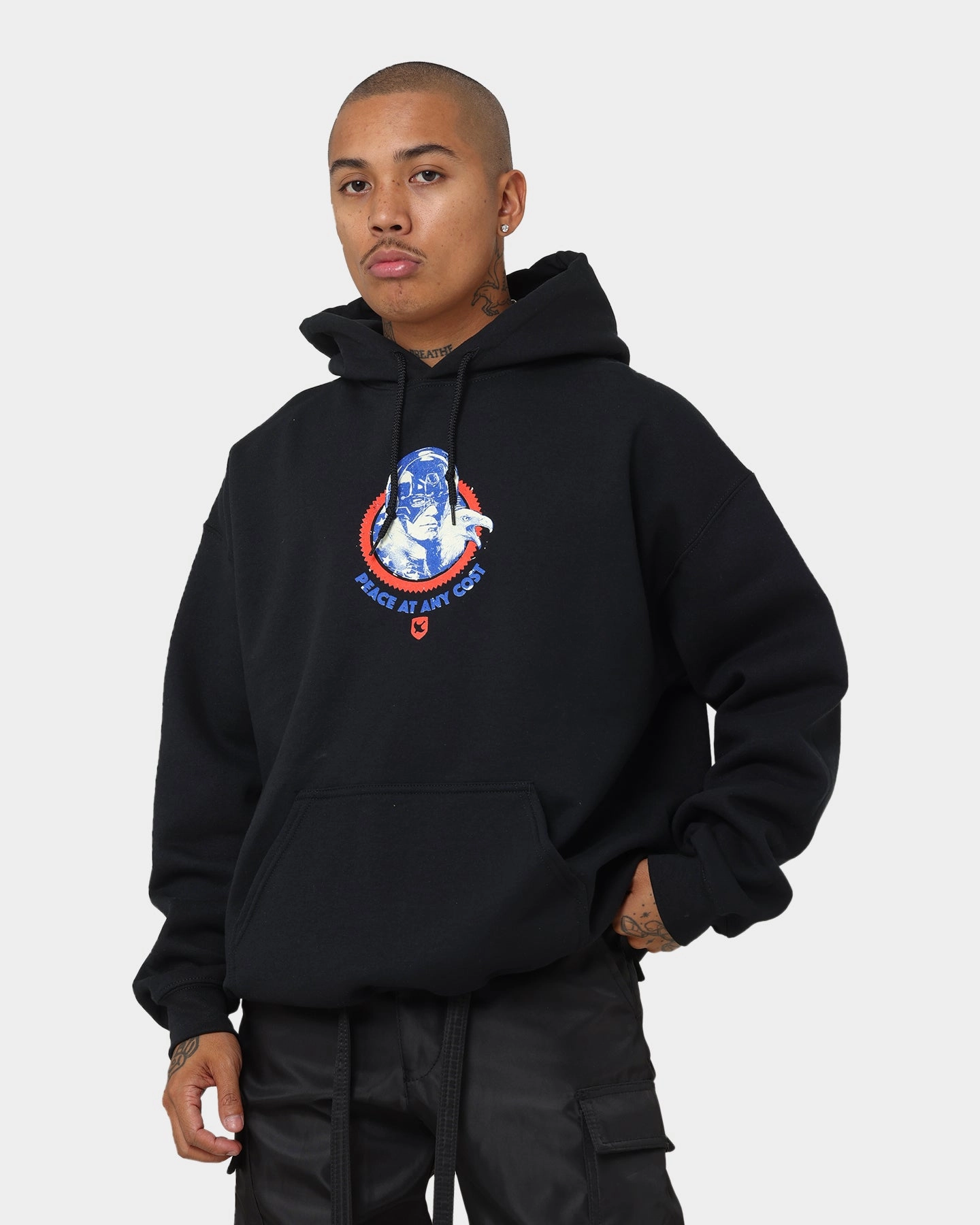 Tailored Silhouette Goat Crew X Peacemaker Eat Peace MF Hoodie Black