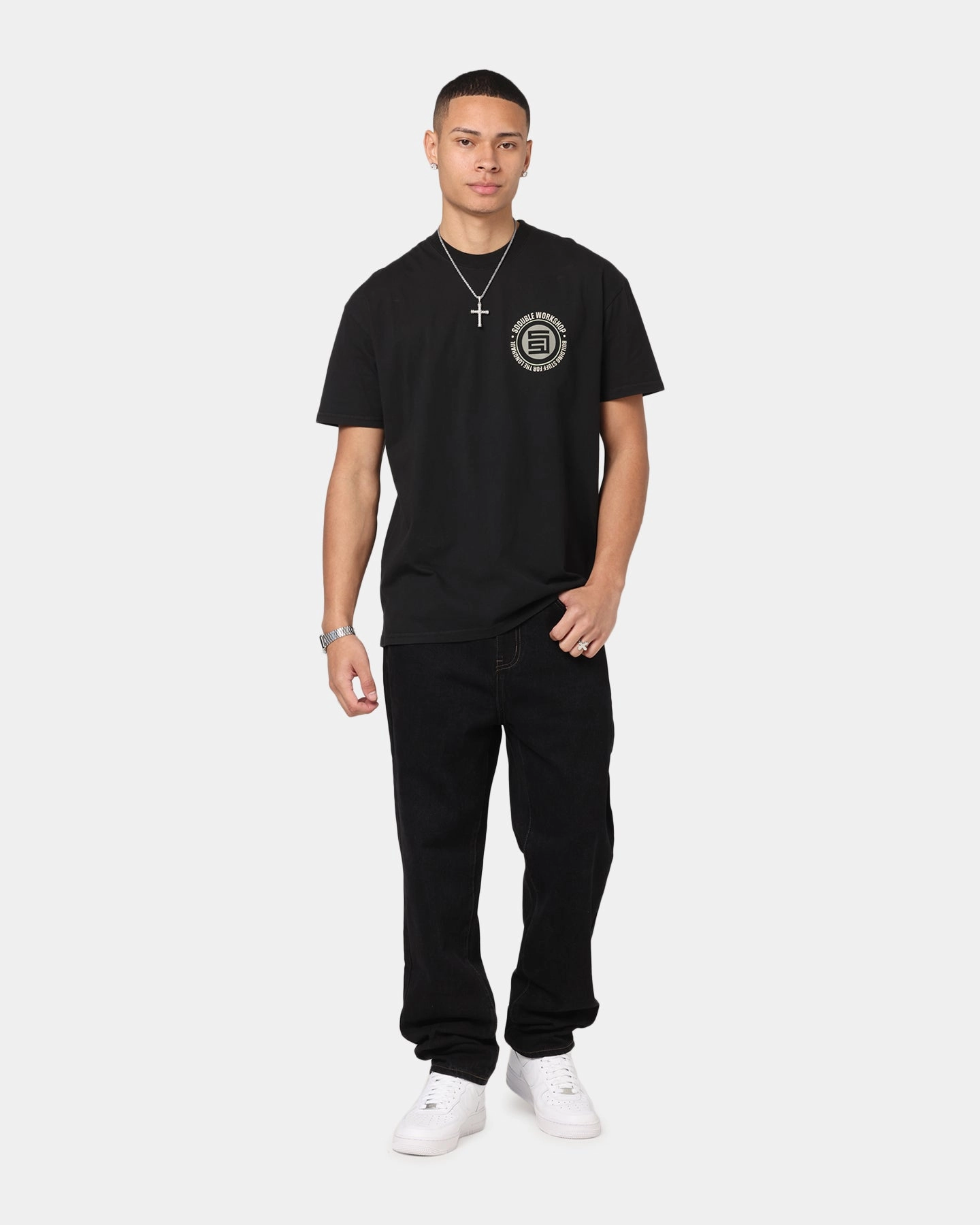 School Fit S Double Denim Standard Jeans Black Rinse