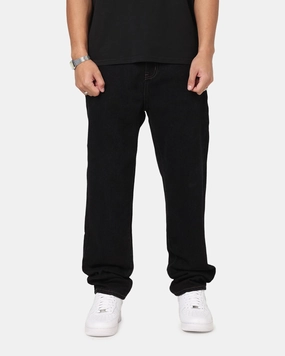 Neutral Style Cool Silhouette S Double Denim Standard Jeans Black Rinse