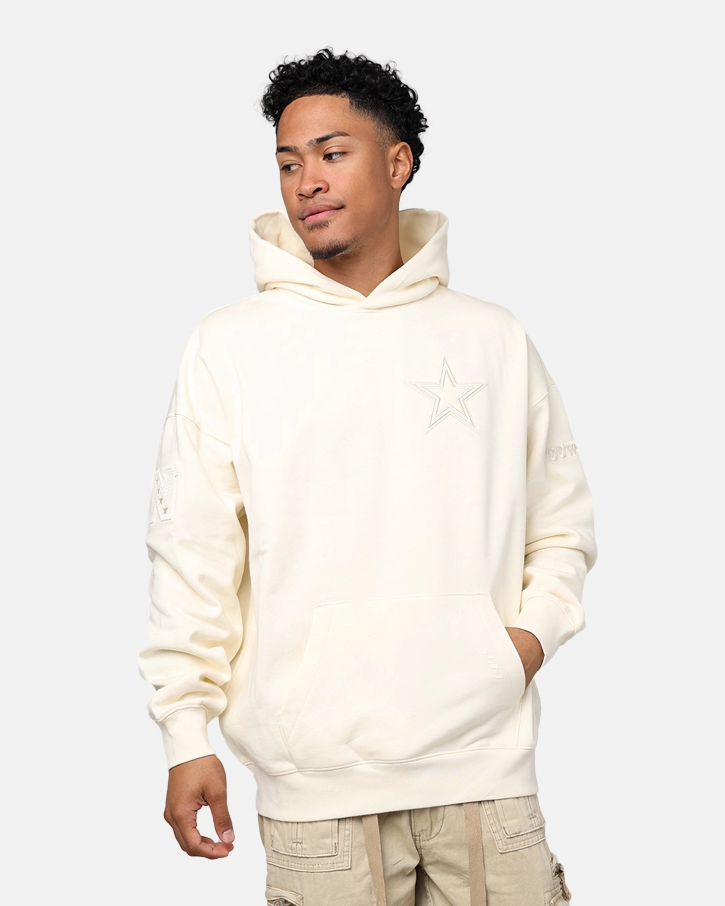 Pro Standard Dallas Cowboys Drop Shoulder Hoodie Eggshell All-Season Wear