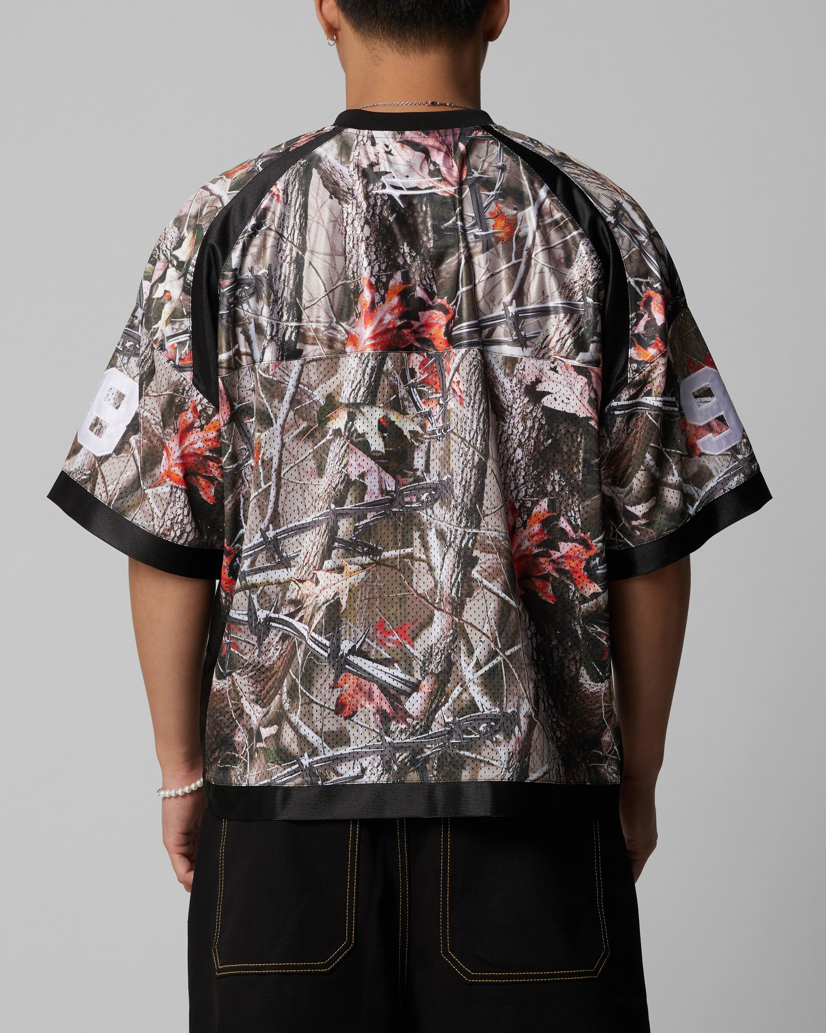 Eco Friendly Textile Non Chafing Seam Finish Loiter Training Jersey Camo