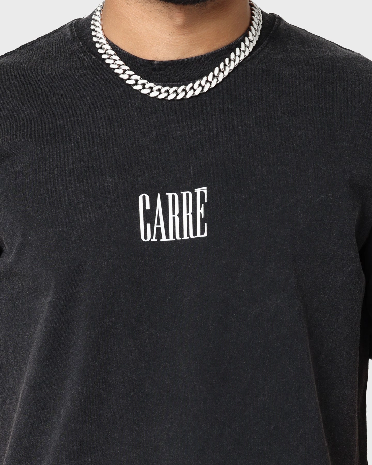 Carre Multi-Rose Vintage T-Shirt Washed Black Autumn Wear Biodegradable Textile