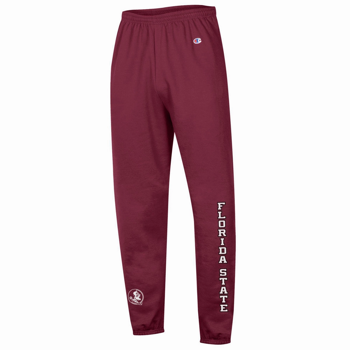 Champion Men's Seminole Logo/Florida State Design Fleece Pant - Garnet Clubhouse Attire