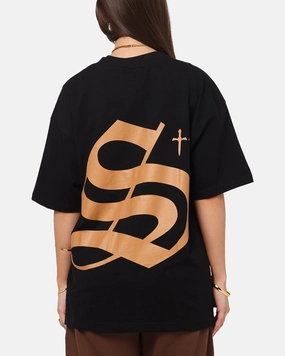 Saint Morta Sacred Script T-Shirt Black Sporty Look