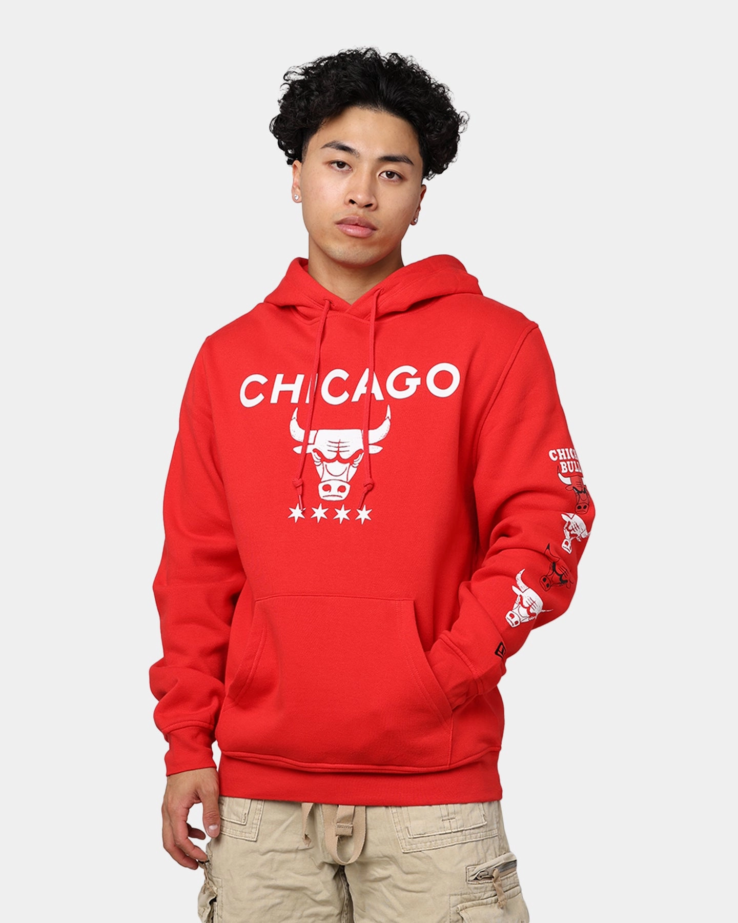 Mousse Winter Coat New Era Chicago Bulls NBA 2023 Hoodie Red
