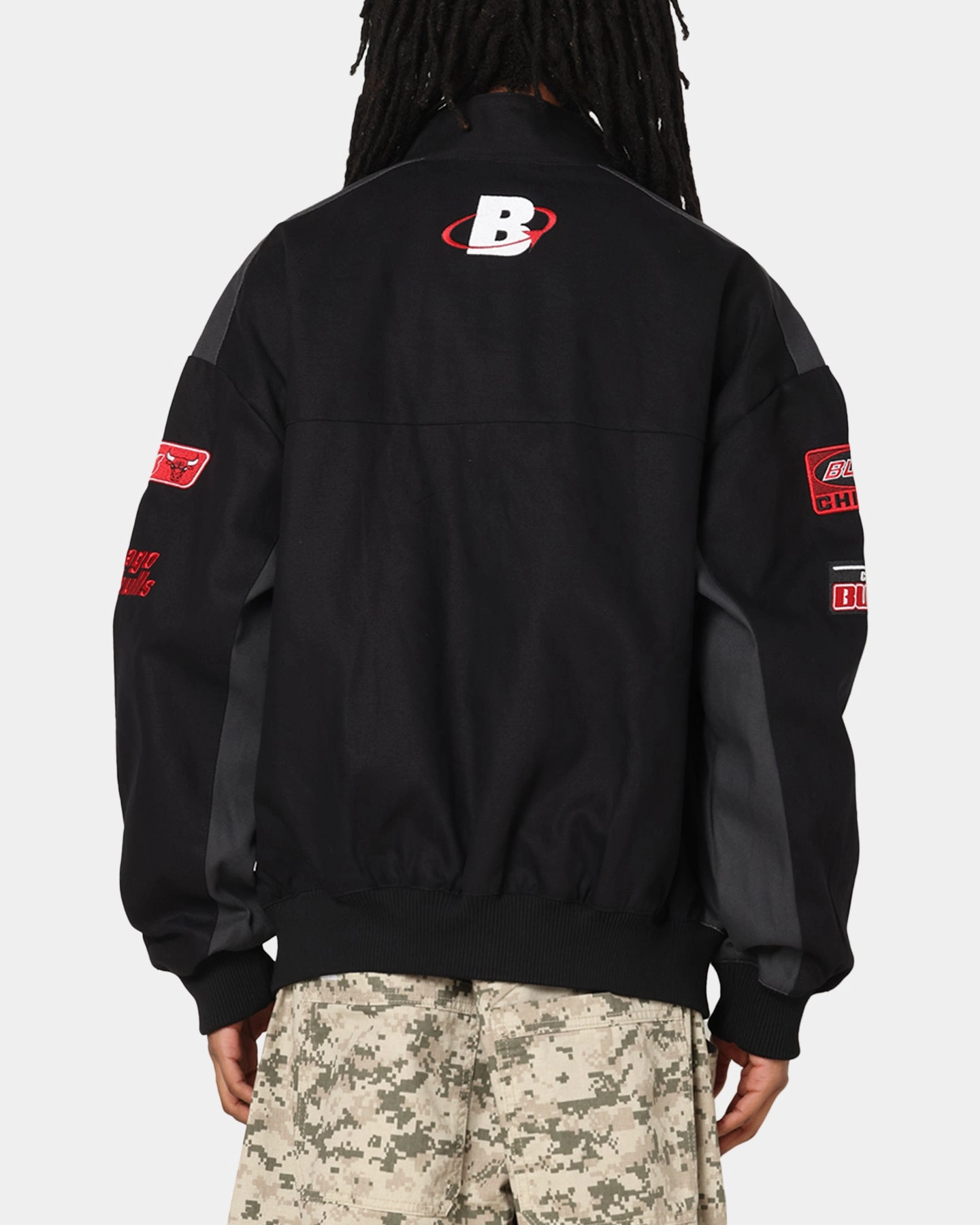New Era Chicago Bulls NBA Motorsport Jacket Black Valentine's Day Draw