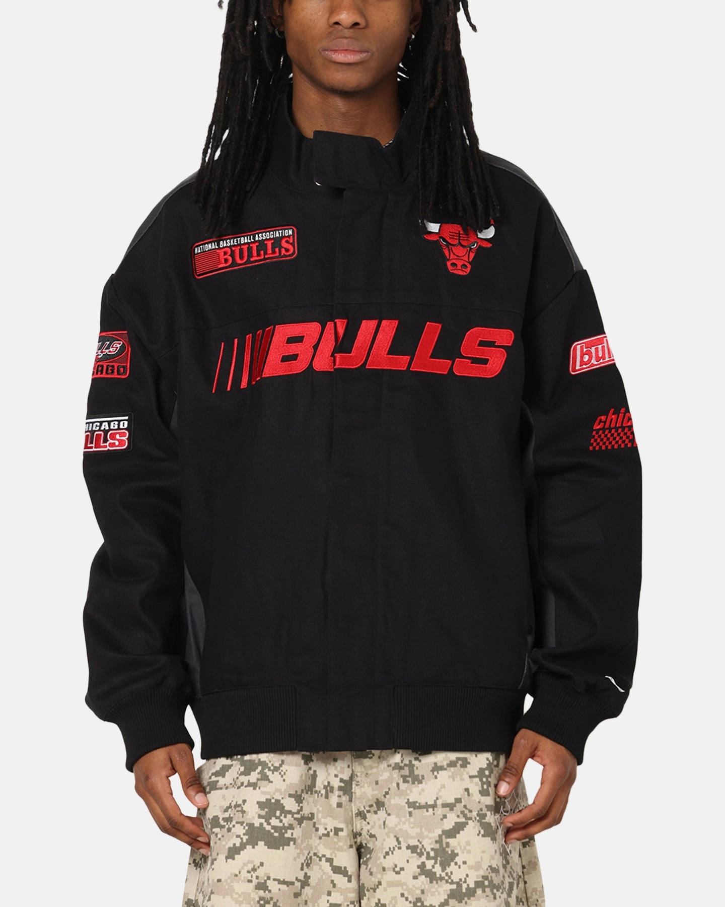 New Era Chicago Bulls NBA Motorsport Jacket Black Romance