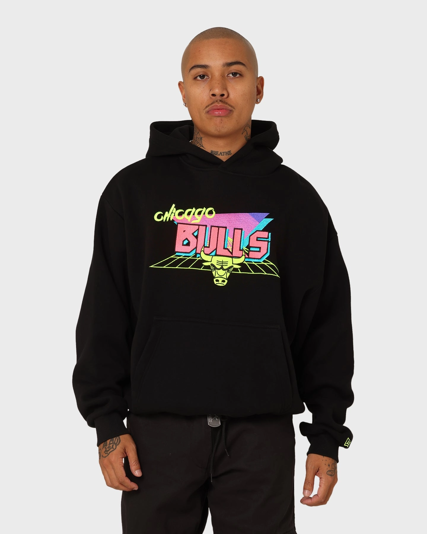 festival Win New Era Chicago Bulls Retro Arcade Hoodie Black