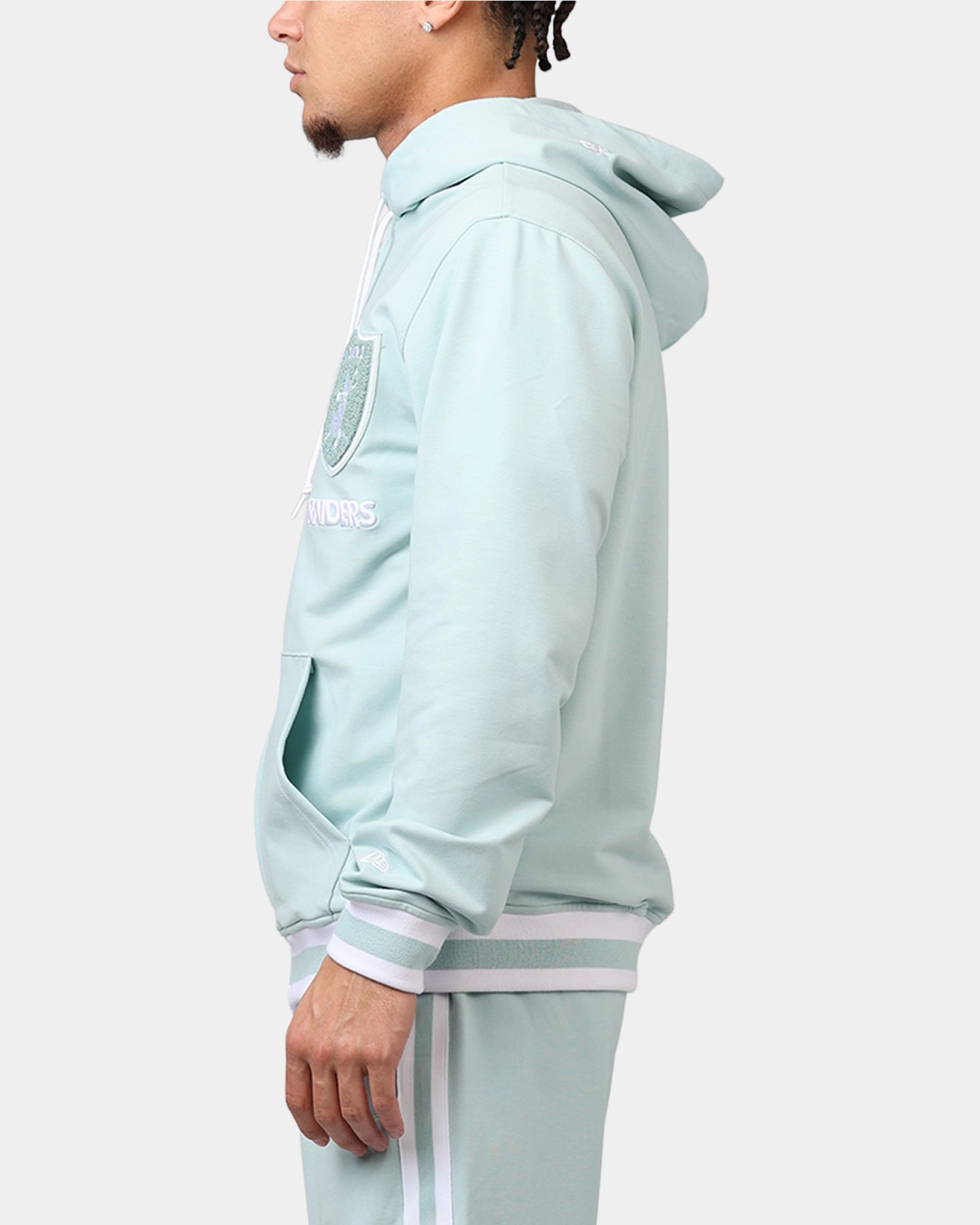 Chic Style Taped Edges New Era Las Vegas Raiders 'Logo Select Mint' Full Zip Hoodie Mint/White