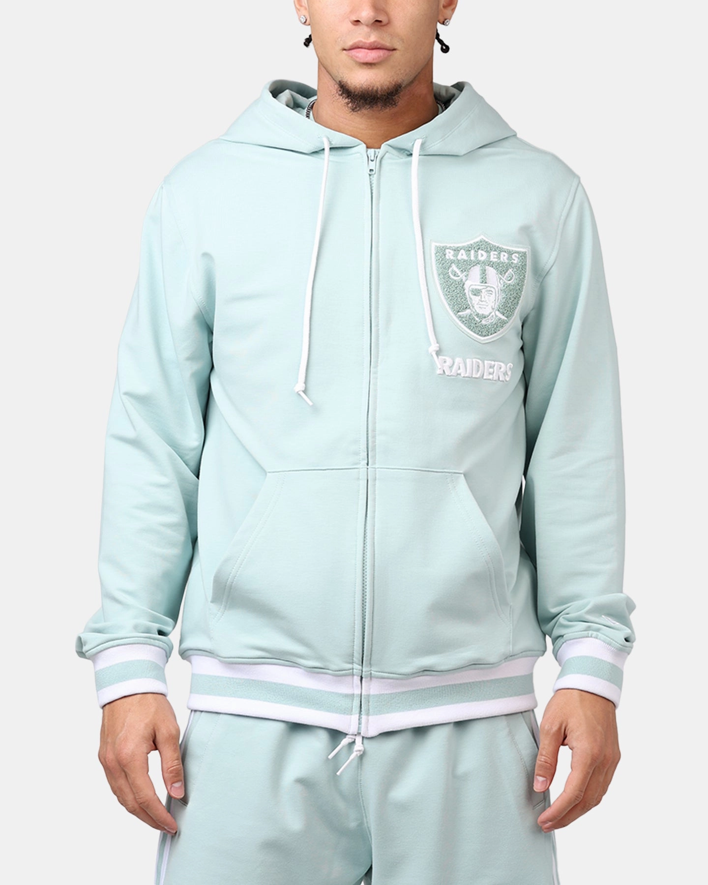 New Era Las Vegas Raiders 'Logo Select Mint' Full Zip Hoodie Mint/White Primaloft Insulation Kindness