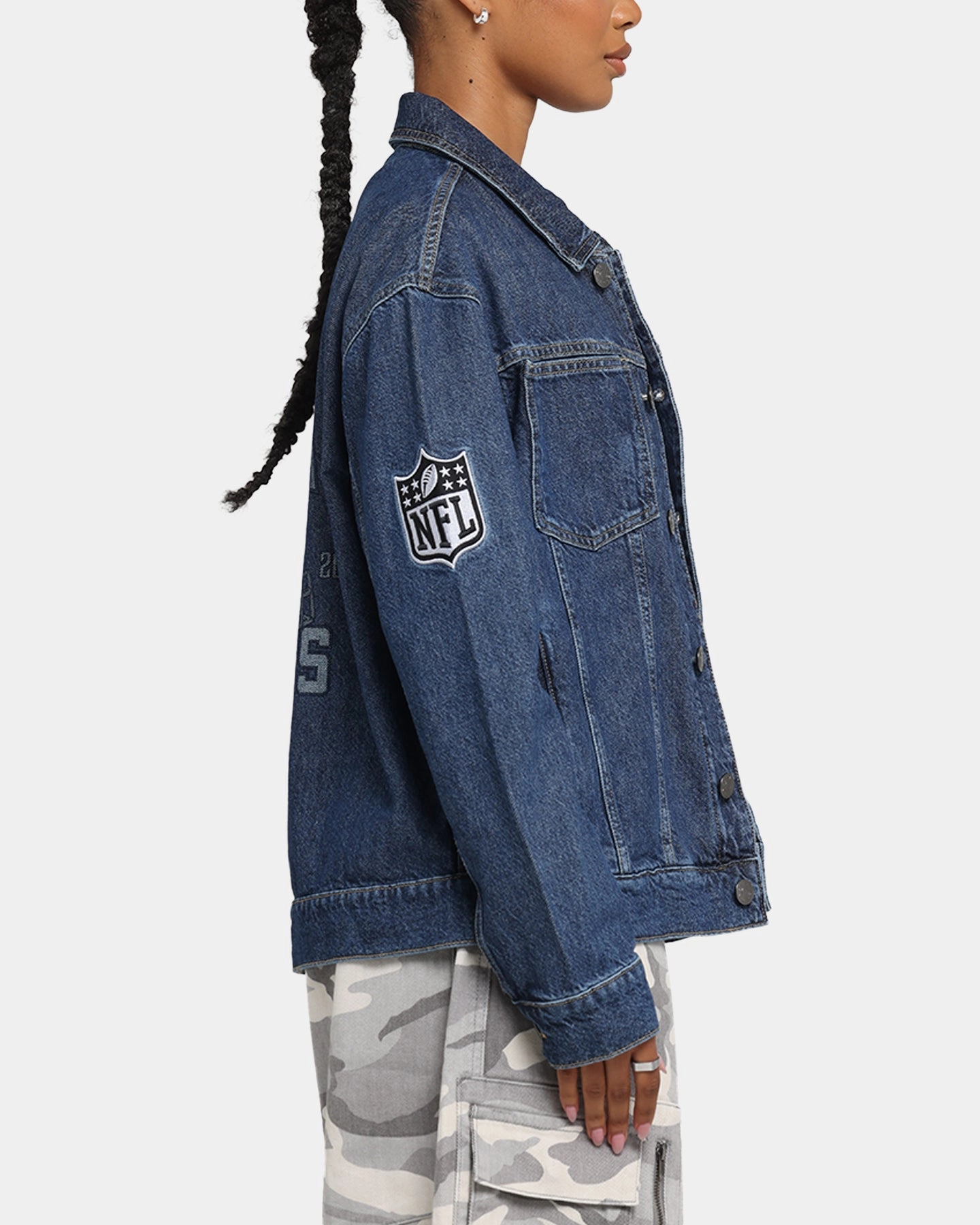 New Era Las Vegas Raiders NFL Denim Jacket Dark Blue commuting Anti-static