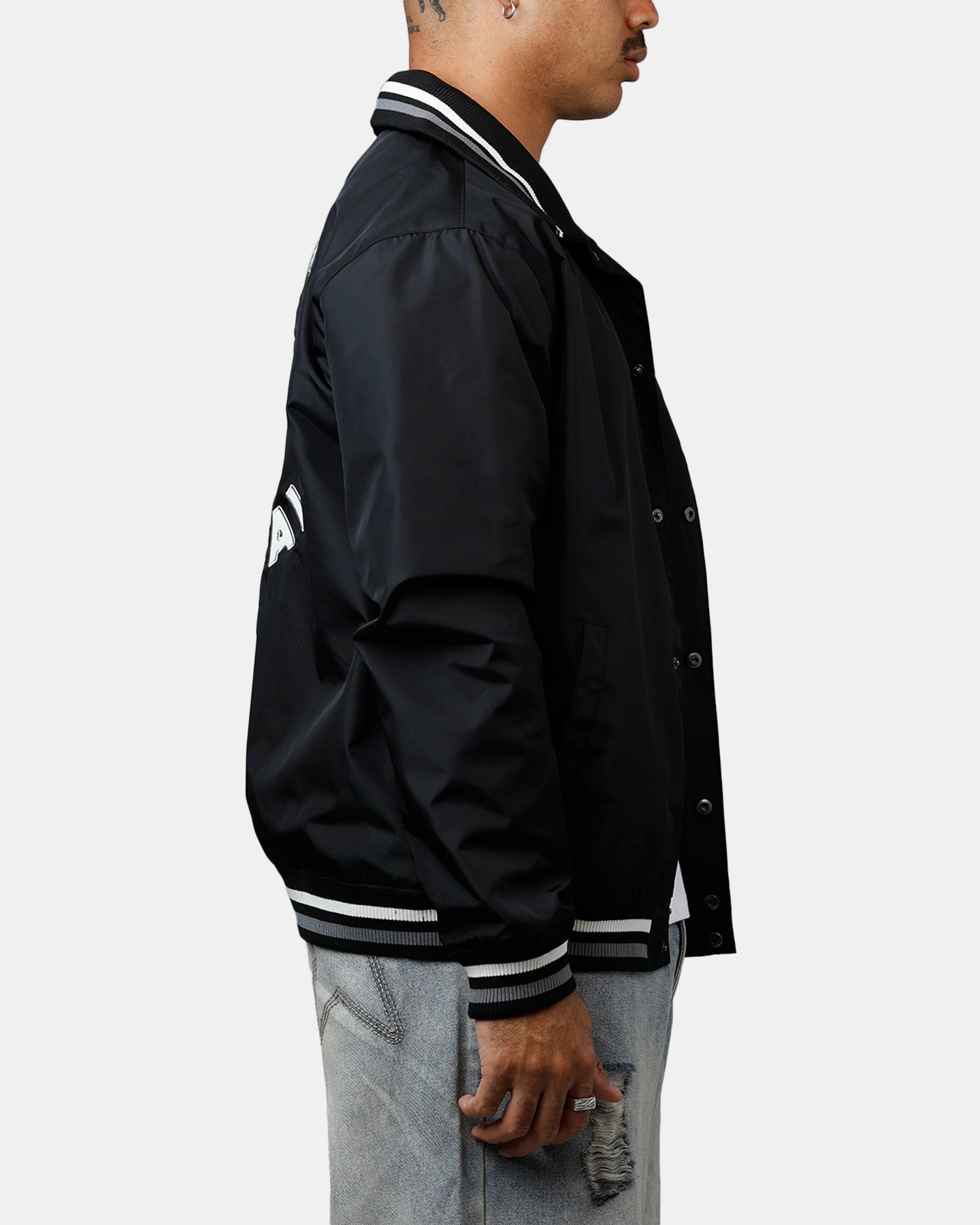 Eco friendly materials Introduce New Era Las Vegas Raiders Throwback Jacket Black