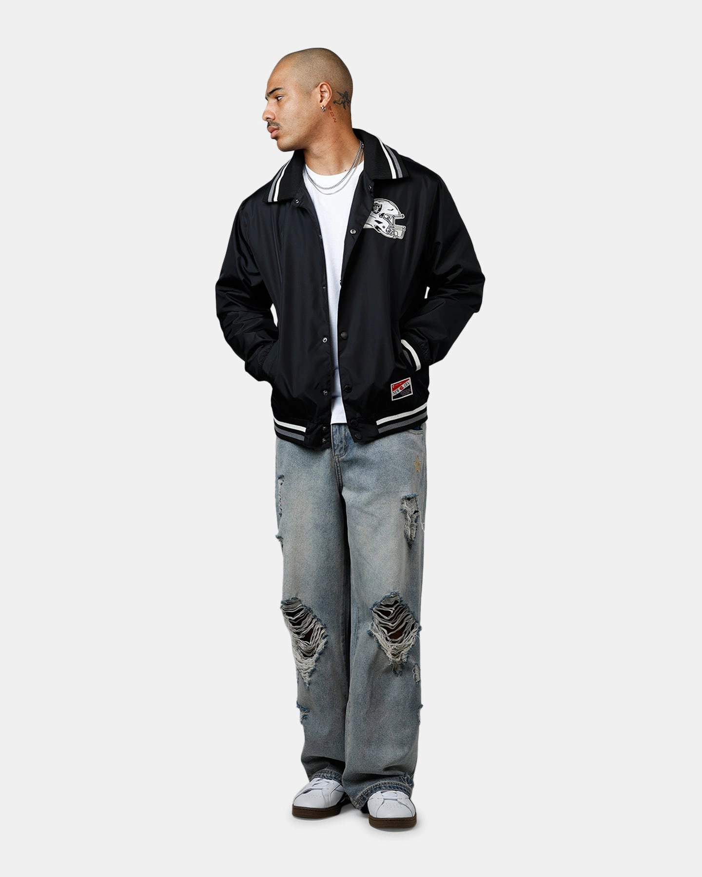 New Era Las Vegas Raiders Throwback Jacket Black Layered Comfort