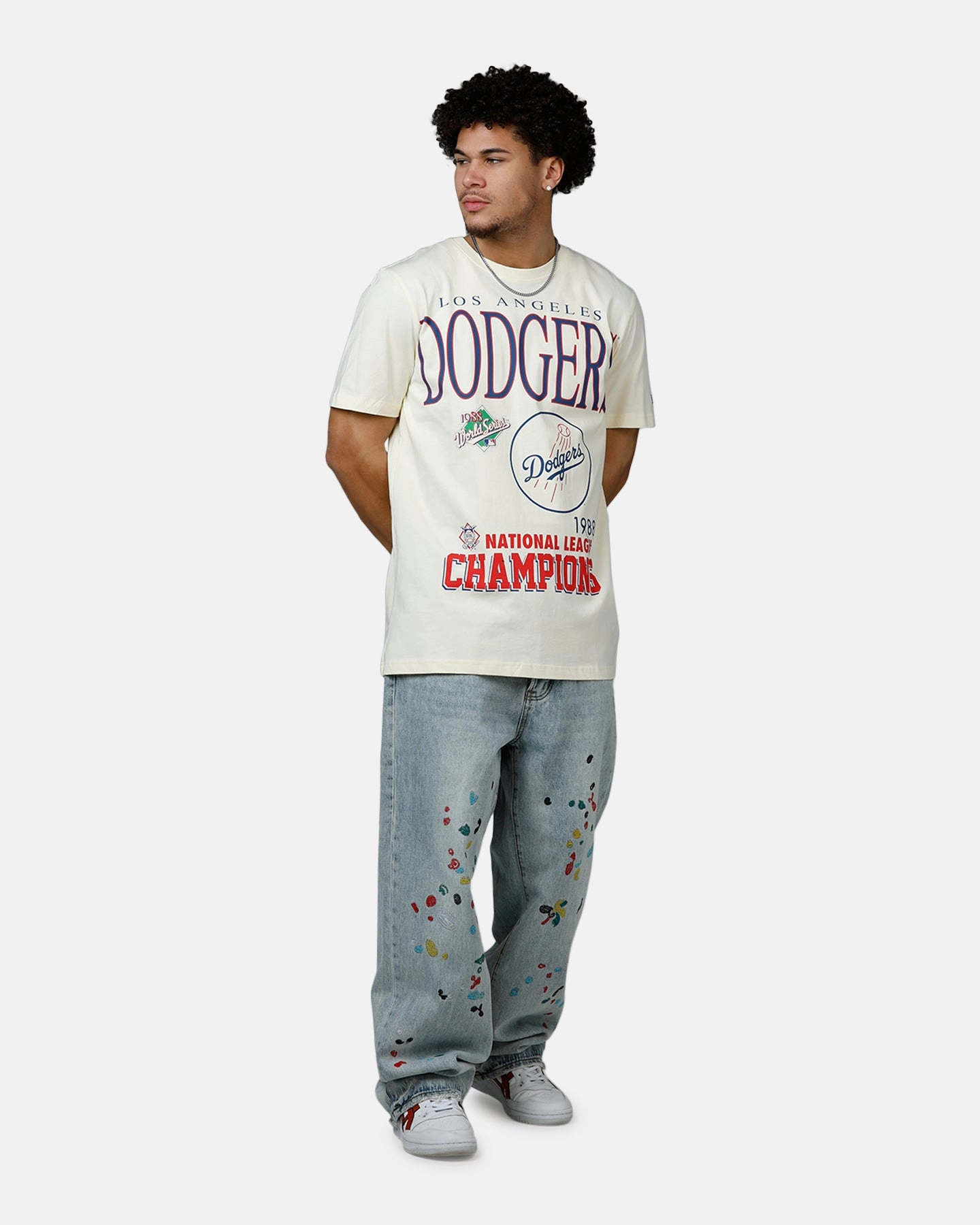 New Era Los Angeles Dodgers 1988 Vintage Champs T-Shirt White UV Protective Fabric Urban Trend