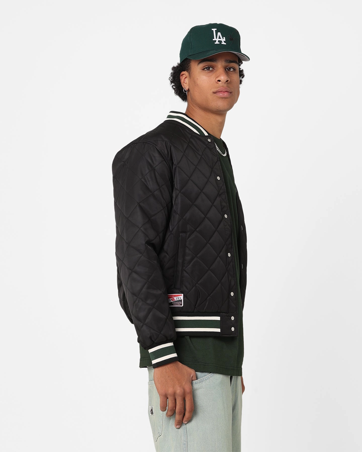 Layering Compatible Blush New Era Los Angeles Dodgers Jacket Black